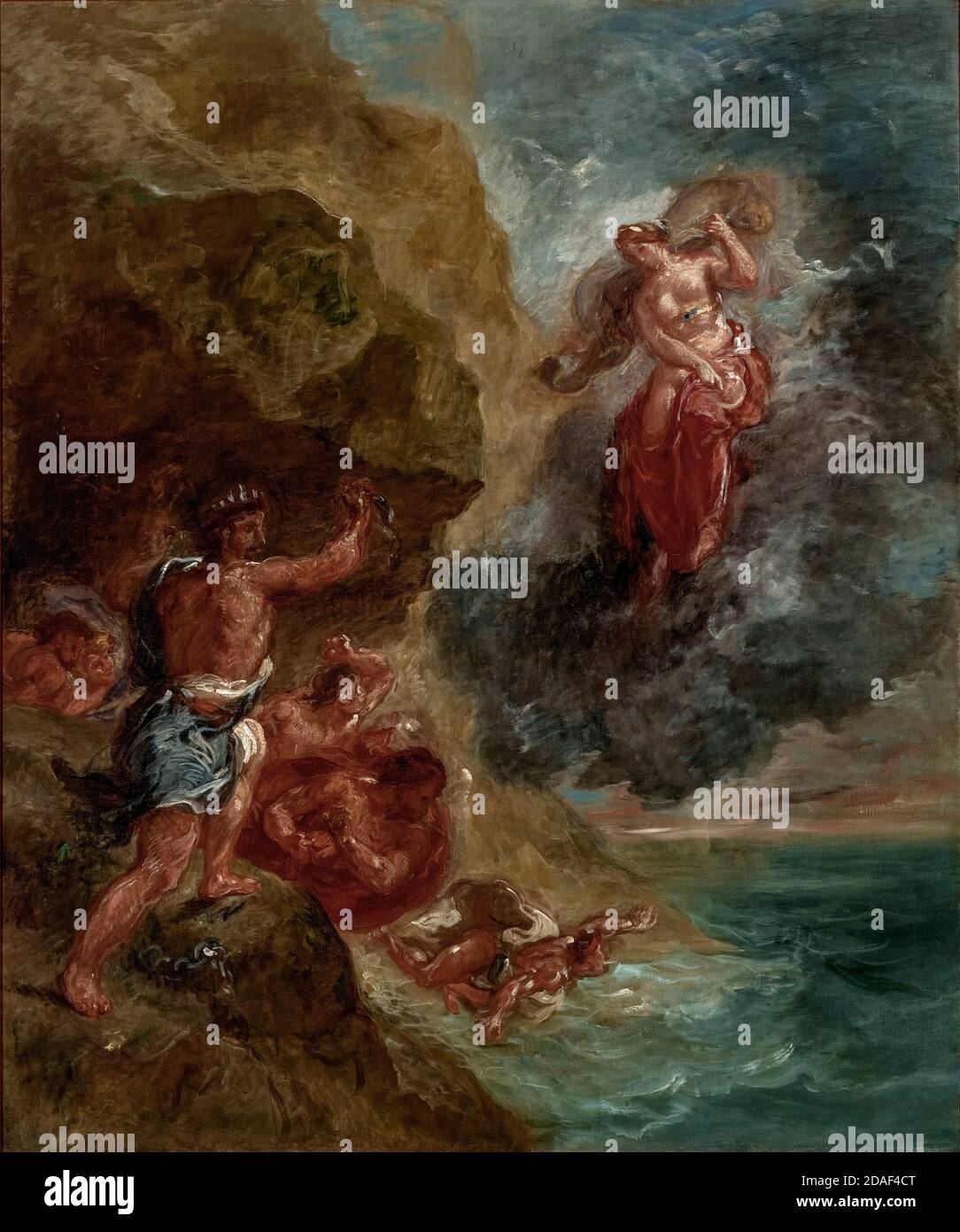 Eugène Delacroix, Vier Jahreszeiten: Winter, Juno bittet Eneas" Flotte, Malerei, 1856-1863 zu zerstören Stockfoto