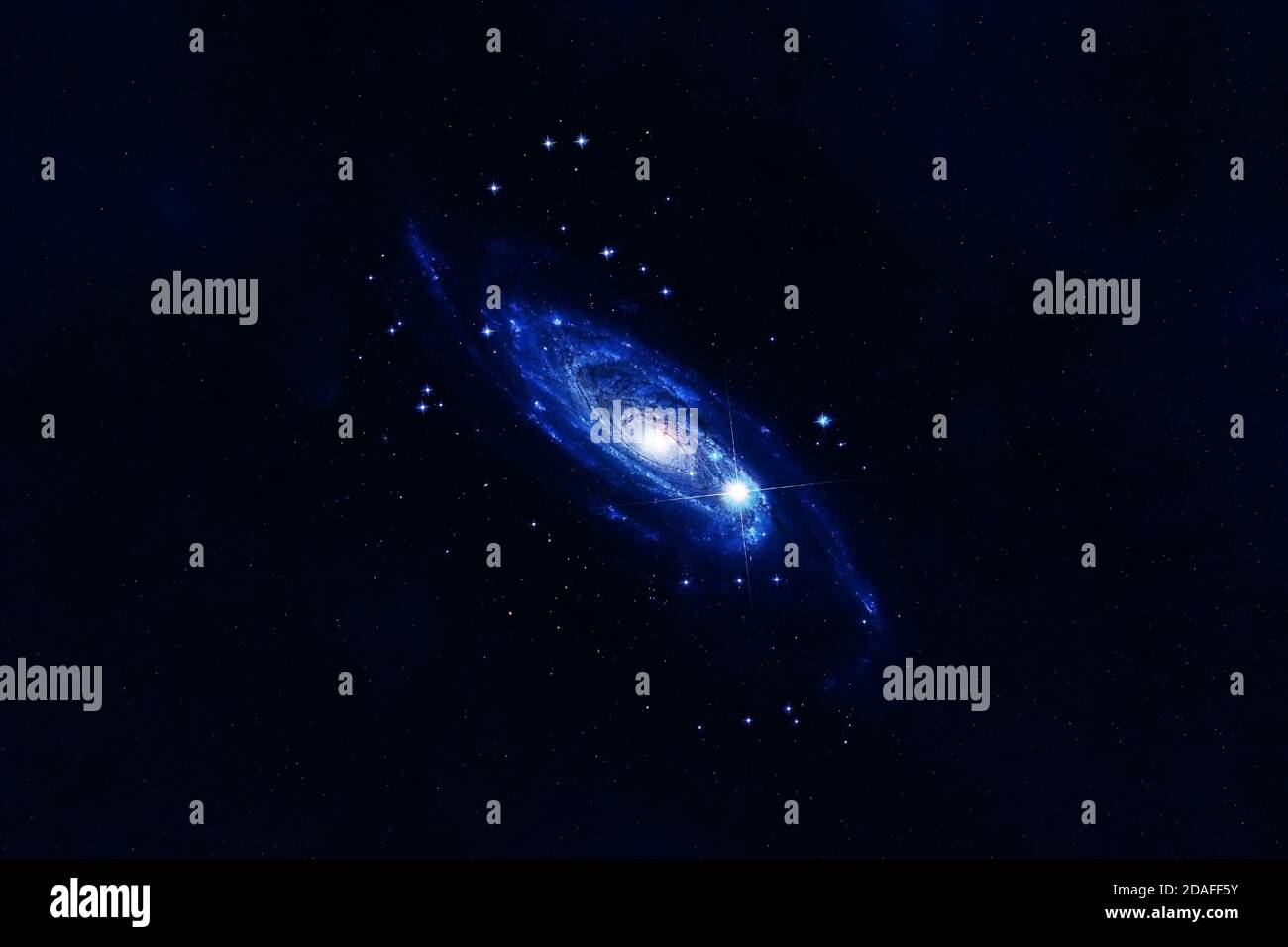 Blaue Galaxie im tiefen Raum. Elemente dieses Bildes, die von der NASA eingerichtet wurden Stockfoto