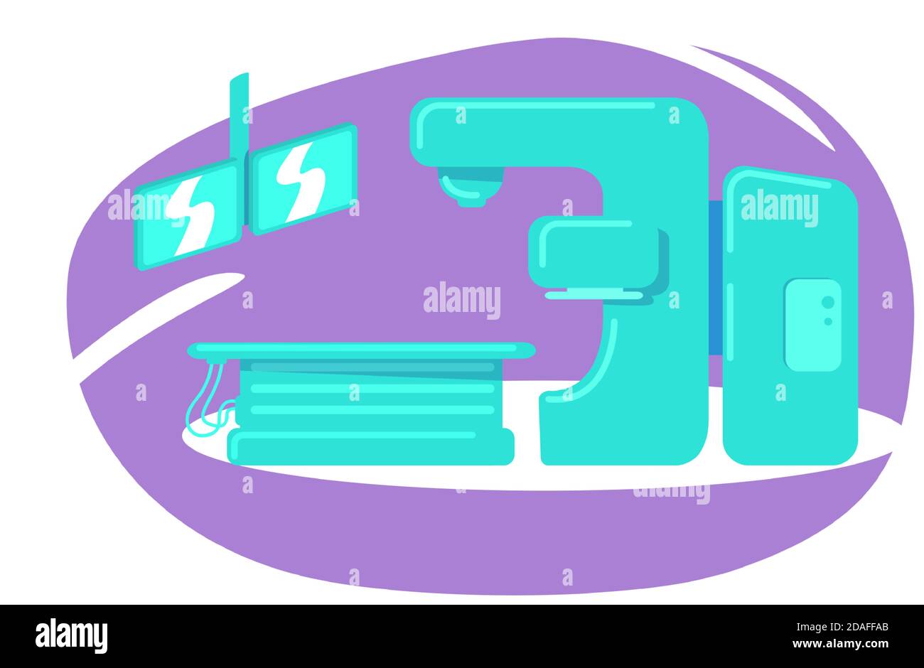 Krankenhaus Maschine flache Farbe Vektor Objekt Stock Vektor