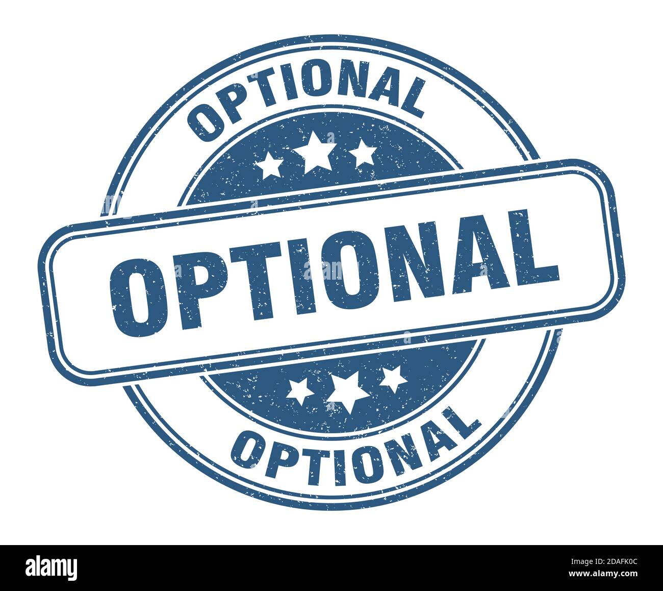 Optionaler Stempel. Optionales Schild. Rundes Grunge-Etikett Stock Vektor