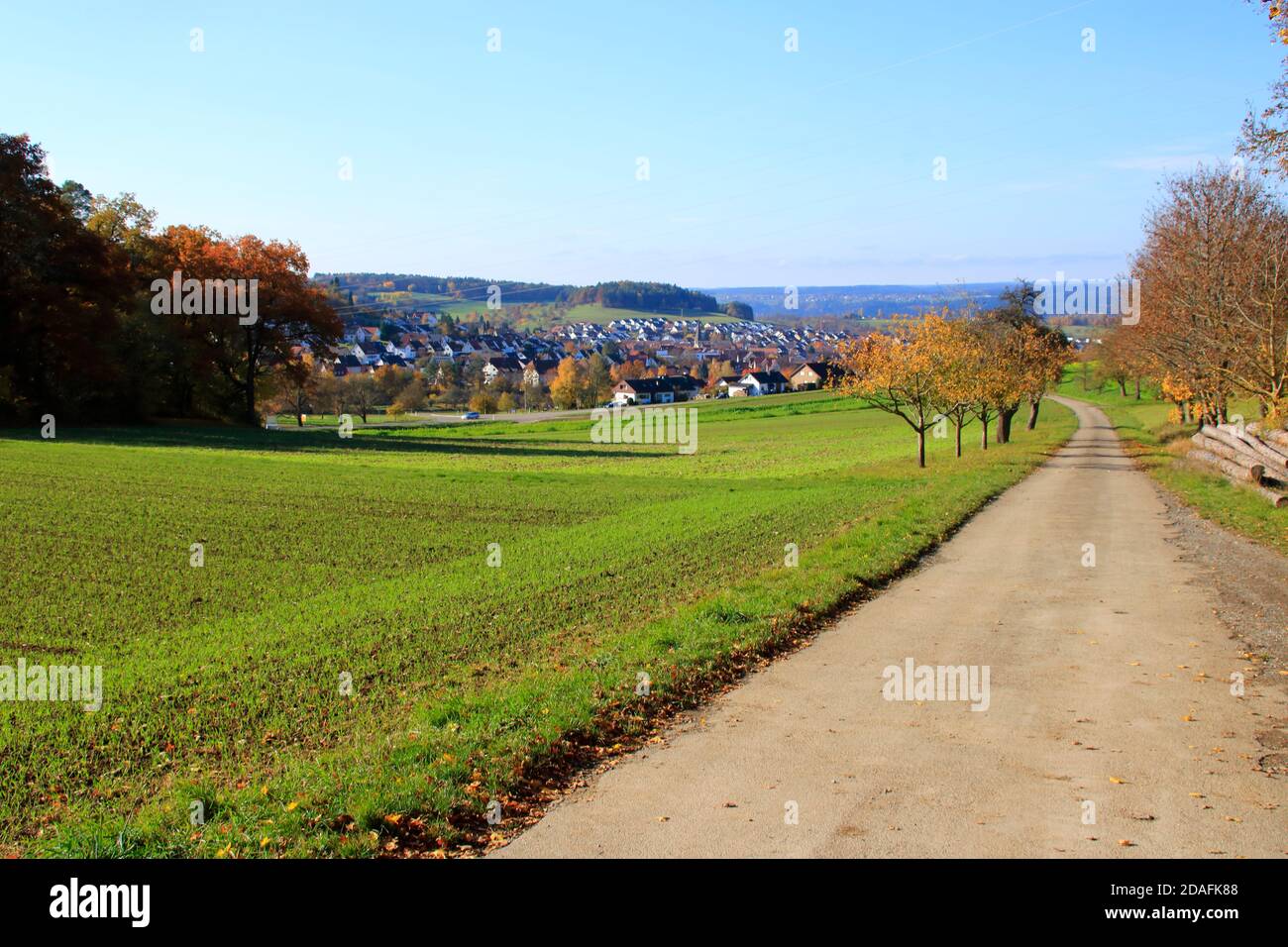 Blick auf die Stadt althengstett im Stadtteil Calw Stockfoto