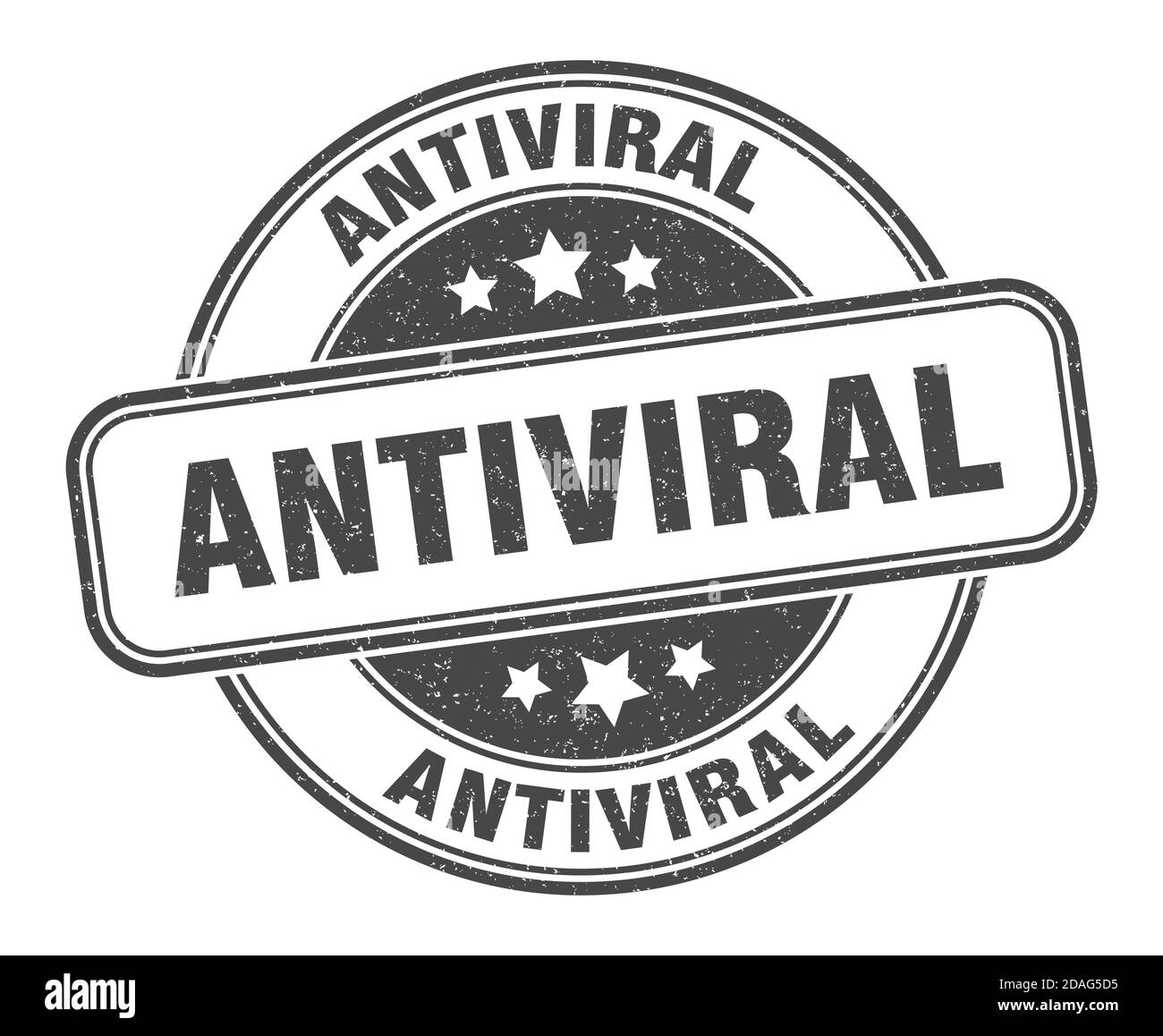 Antiviraler Stempel. Antivirales Zeichen. Rundes Grunge-Etikett Stock Vektor