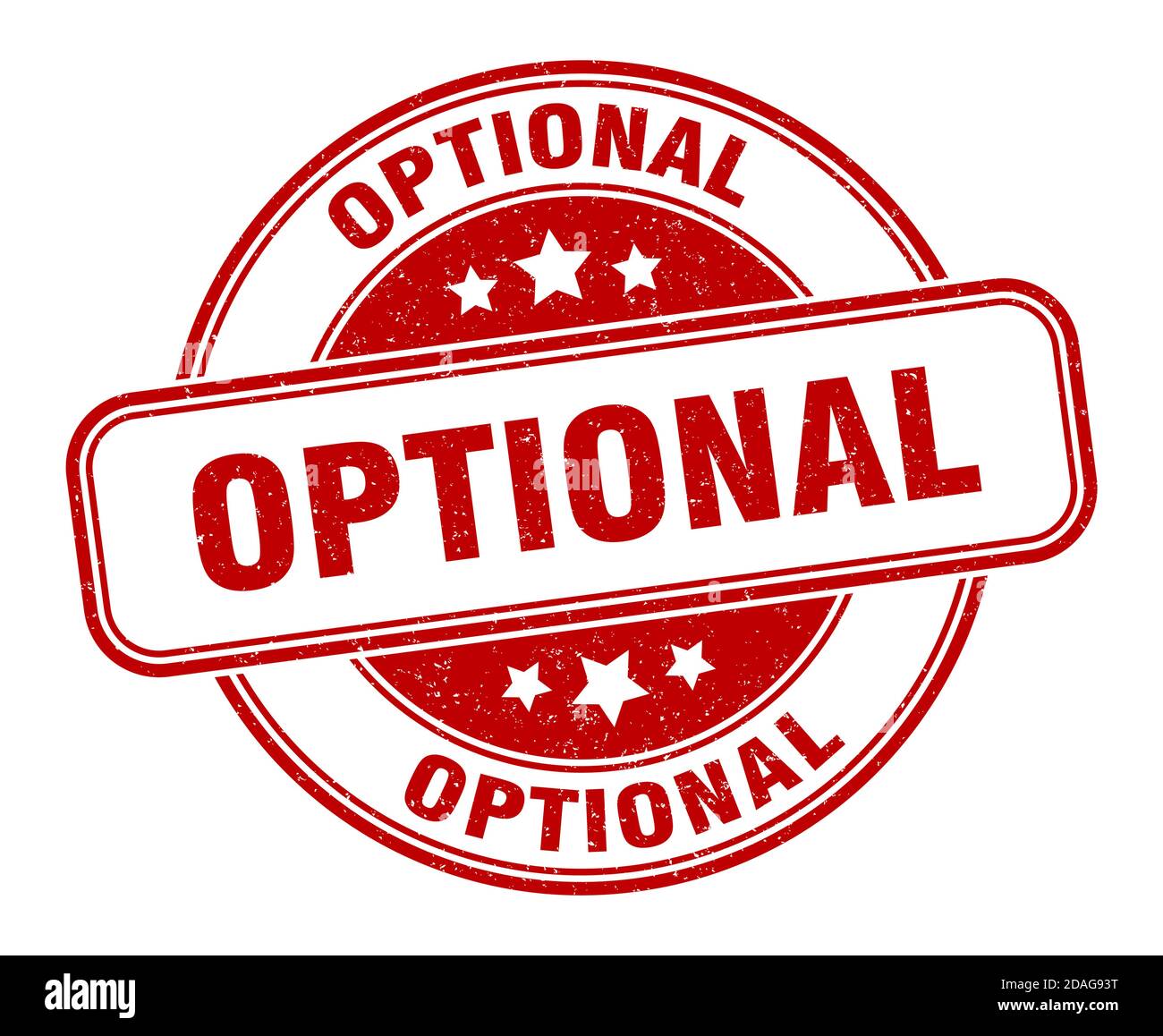 Optionaler Stempel. Optionales Schild. Rundes Grunge-Etikett Stock Vektor