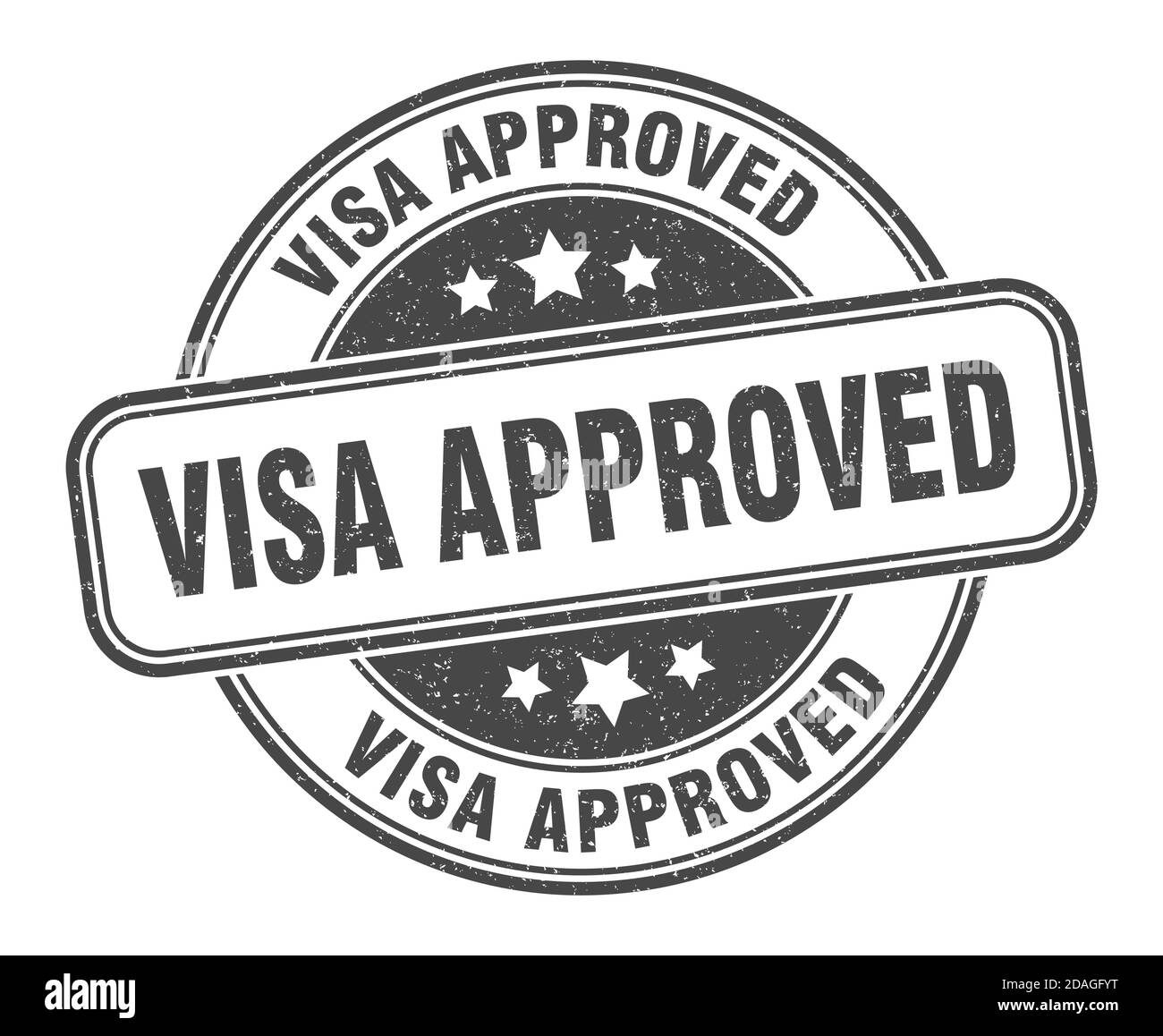 visa genehmigt Stempel. visa genehmigt Zeichen. Runde Grunge Etikett Stock Vektor