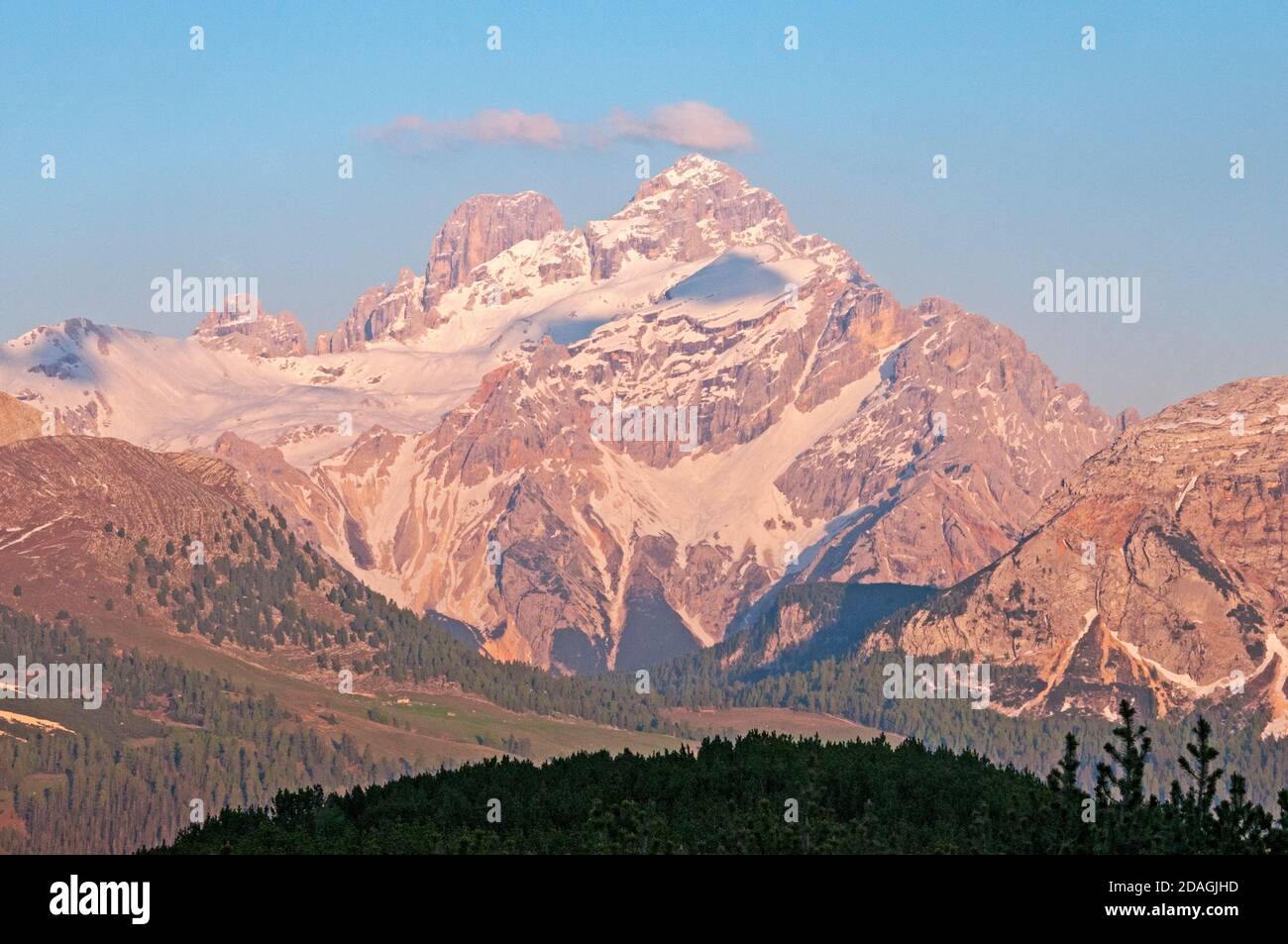 Dolomiten bei Sonnenuntergang, Südtirol, Italien Stockfoto