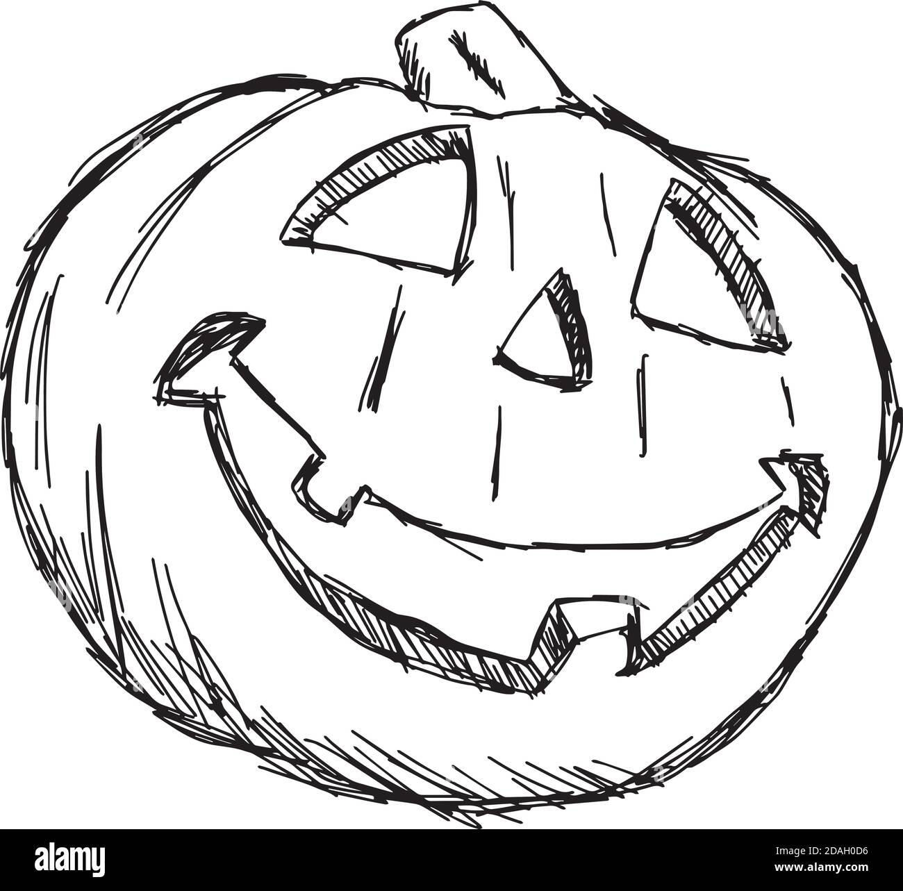 Illustrationsvektor Hand gezeichnete Kritzel von halloween Kürbis isoliert auf Weißer Hintergrund Stock Vektor