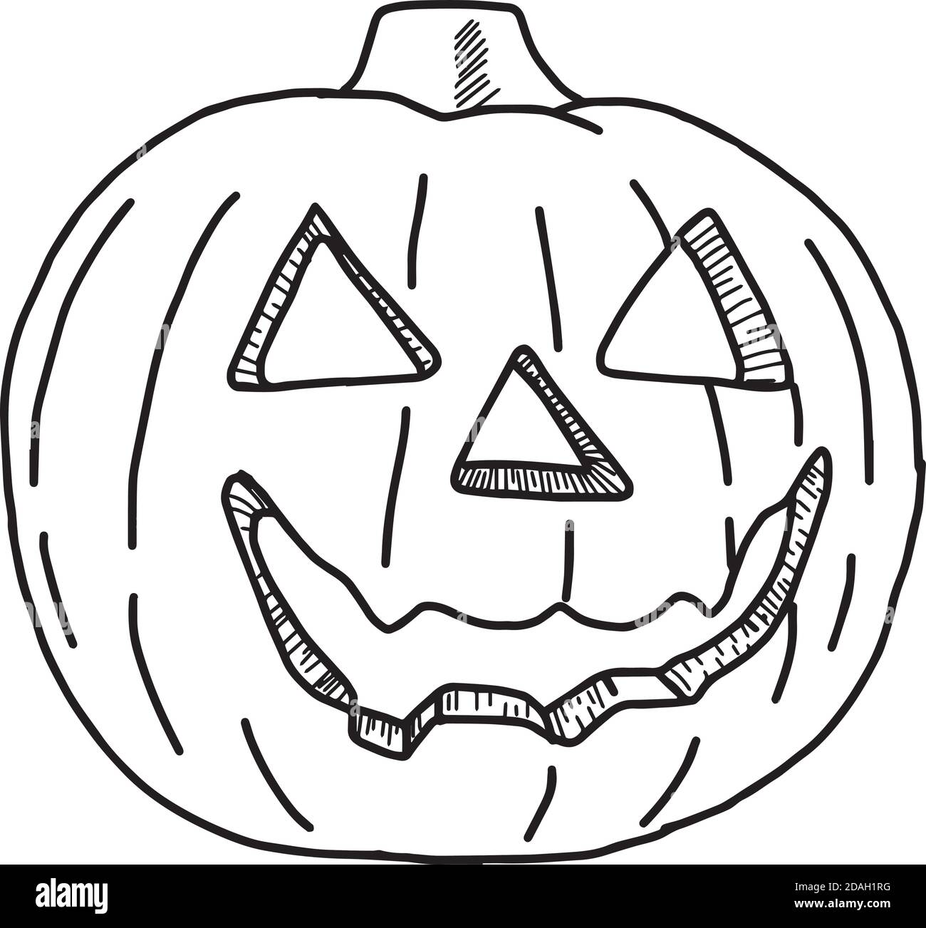 Illustrationsvektor Hand gezeichnete Kritzel von halloween Kürbis isoliert auf Weißer Hintergrund Stock Vektor