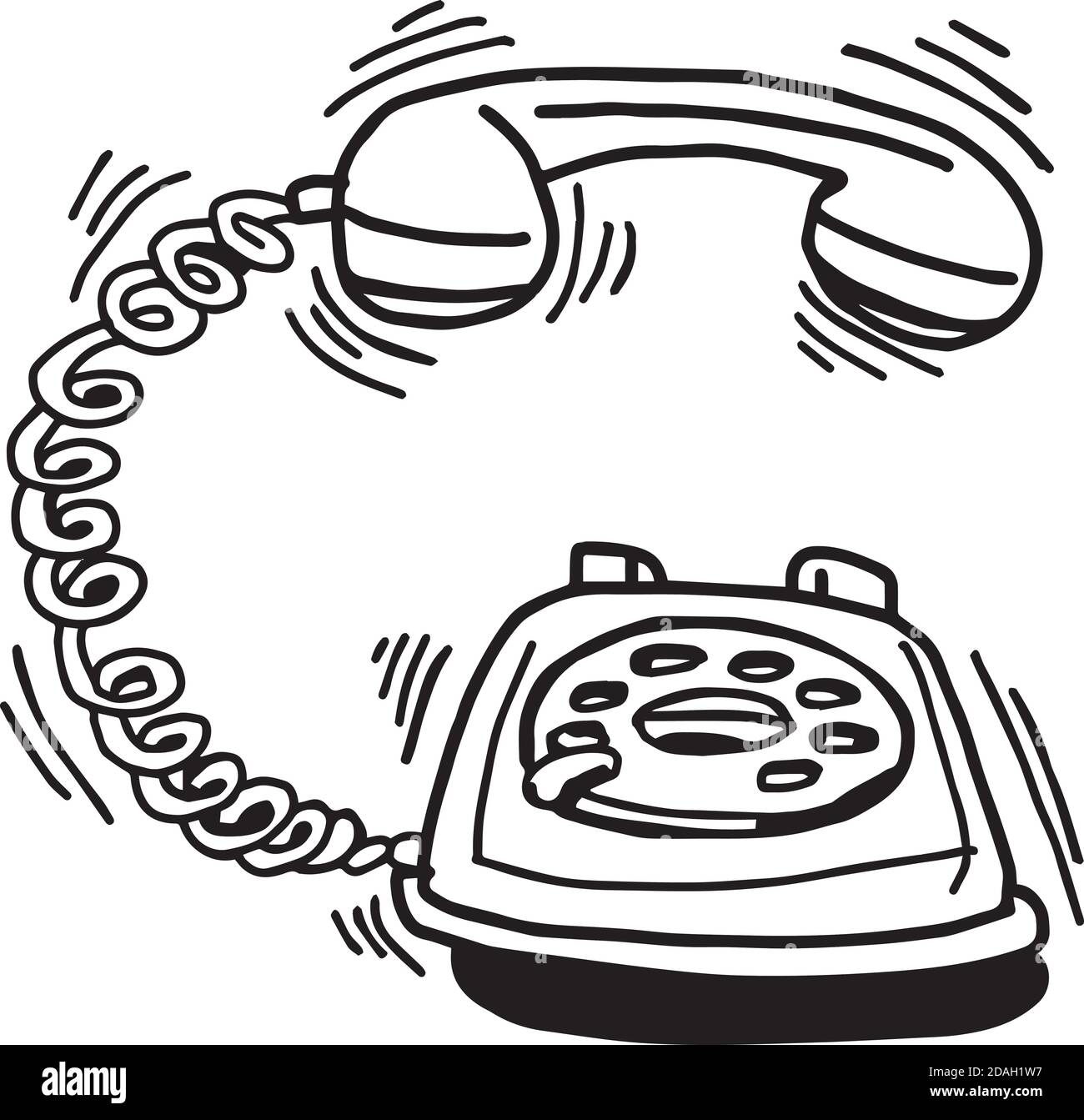 Illustration Vektor Hand gezeichnete Doodle von klingelnden retro Telefon isoliert Stock Vektor