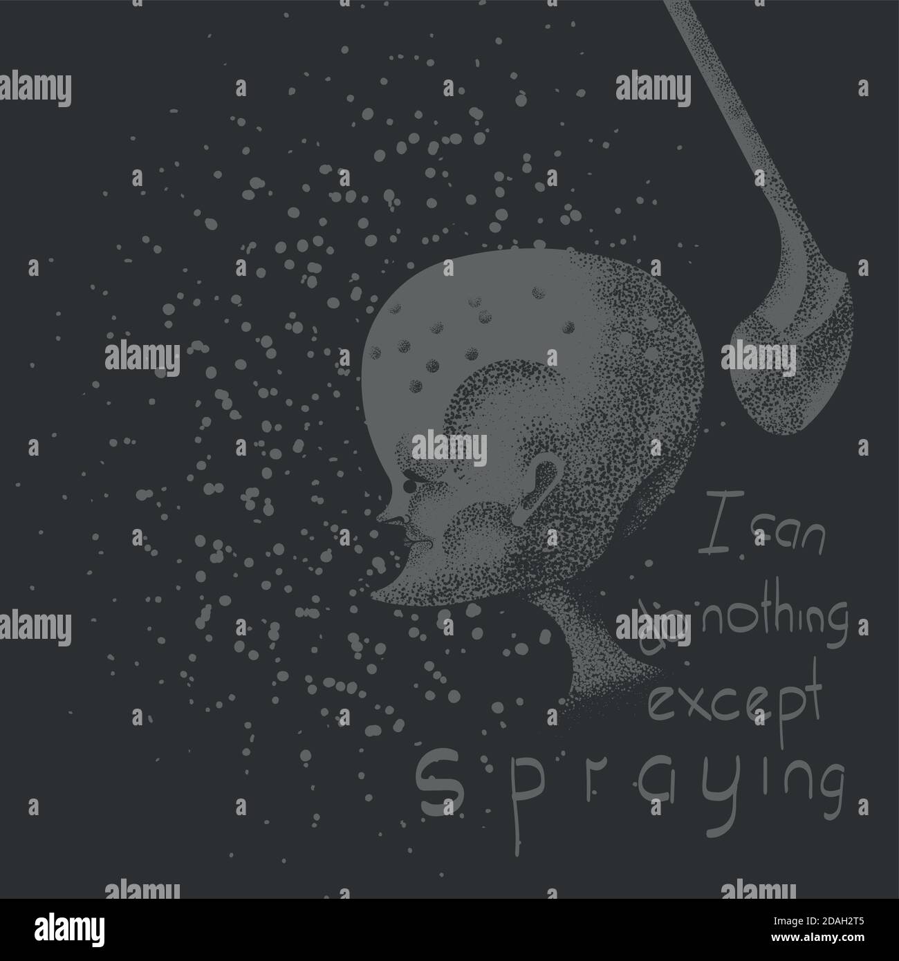 Ich kann nichts anderes tun als sprühen. Das Surrealität Golf Spiel. Motivationsdarstellung. Stock Vektor
