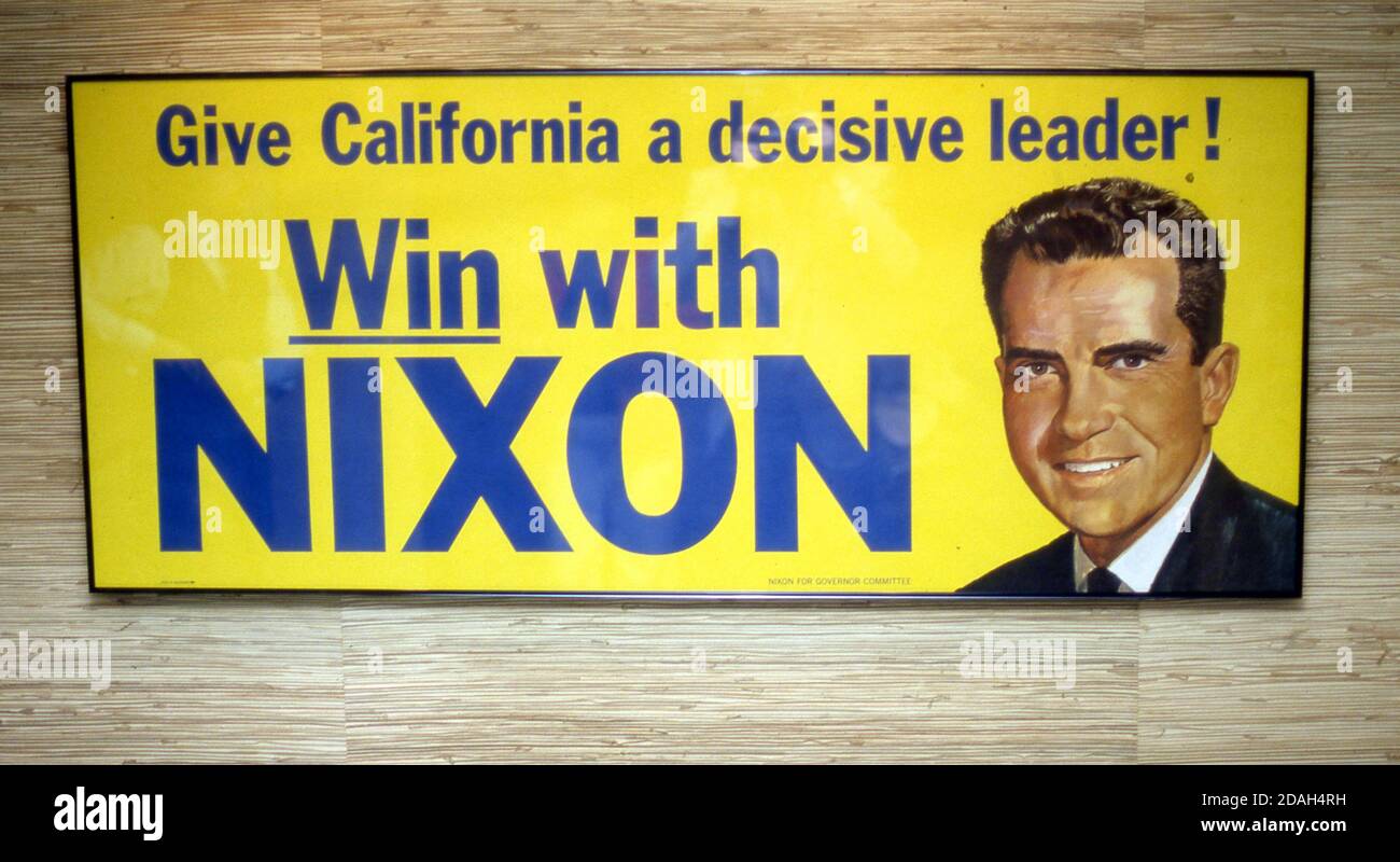 Plakat für Richard Nixon läuft für Gouverneur in Kalifornien circa 1962 Stockfoto
