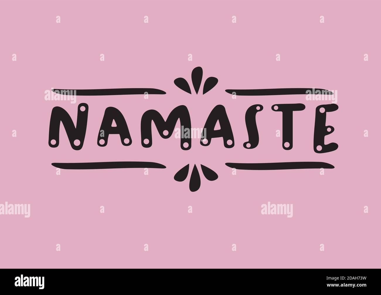 Namaste Wort mit Design-Schriftzug. Vektor-Illustration der indischen Sprache Hello Phrase. Stock Vektor