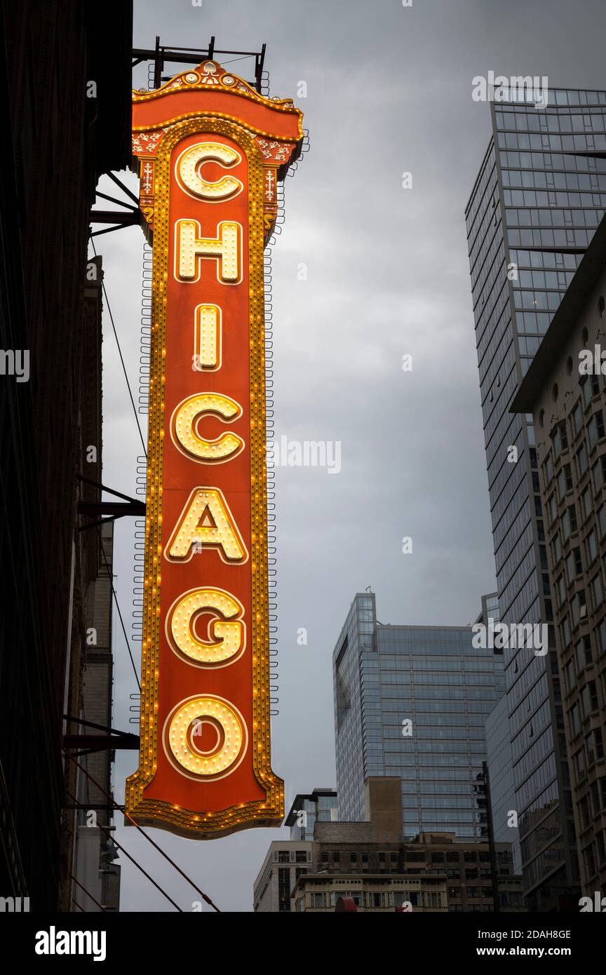 Chicago Theater Zeichen Stockfoto