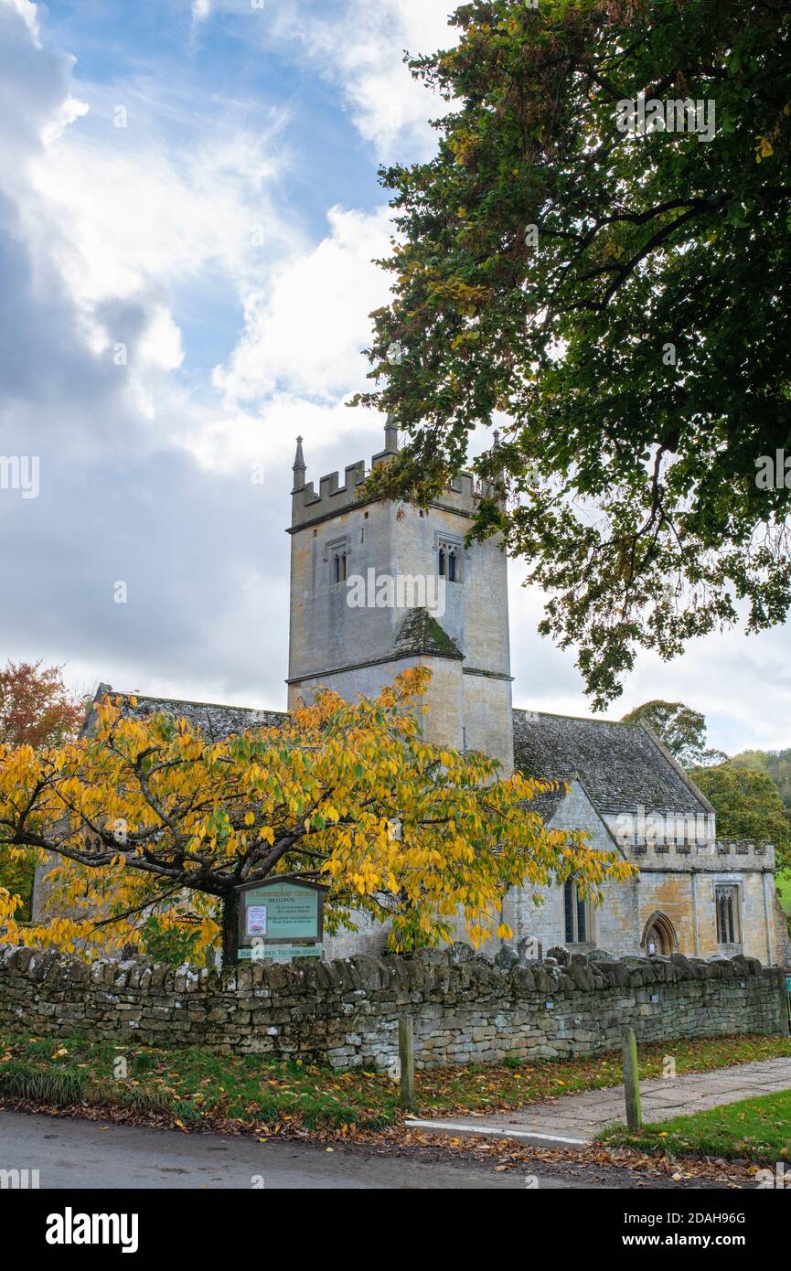 St. Eadburgha Kirche im Herbst. Broadway, Cotswolds, Worcestershire, England Stockfoto