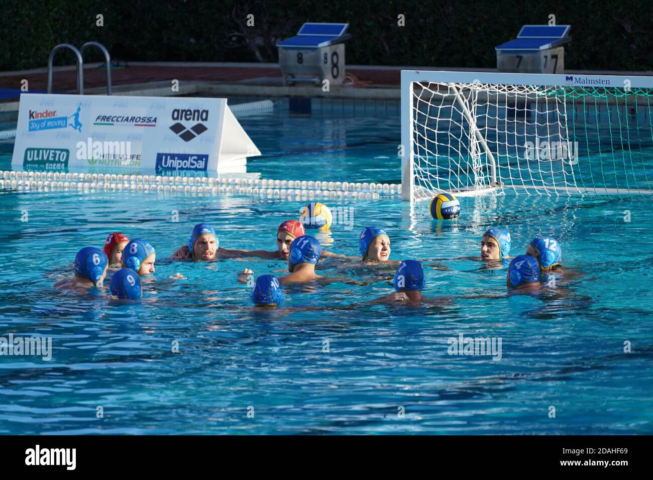 VK Jadran Split während CC Ortigia vs VK Jadran Split, Waterpolo len Cup - Champions League Men match, Siracusa, Italien, 12 Nov 2020 Foto: LM/Salvo Bar Stockfoto