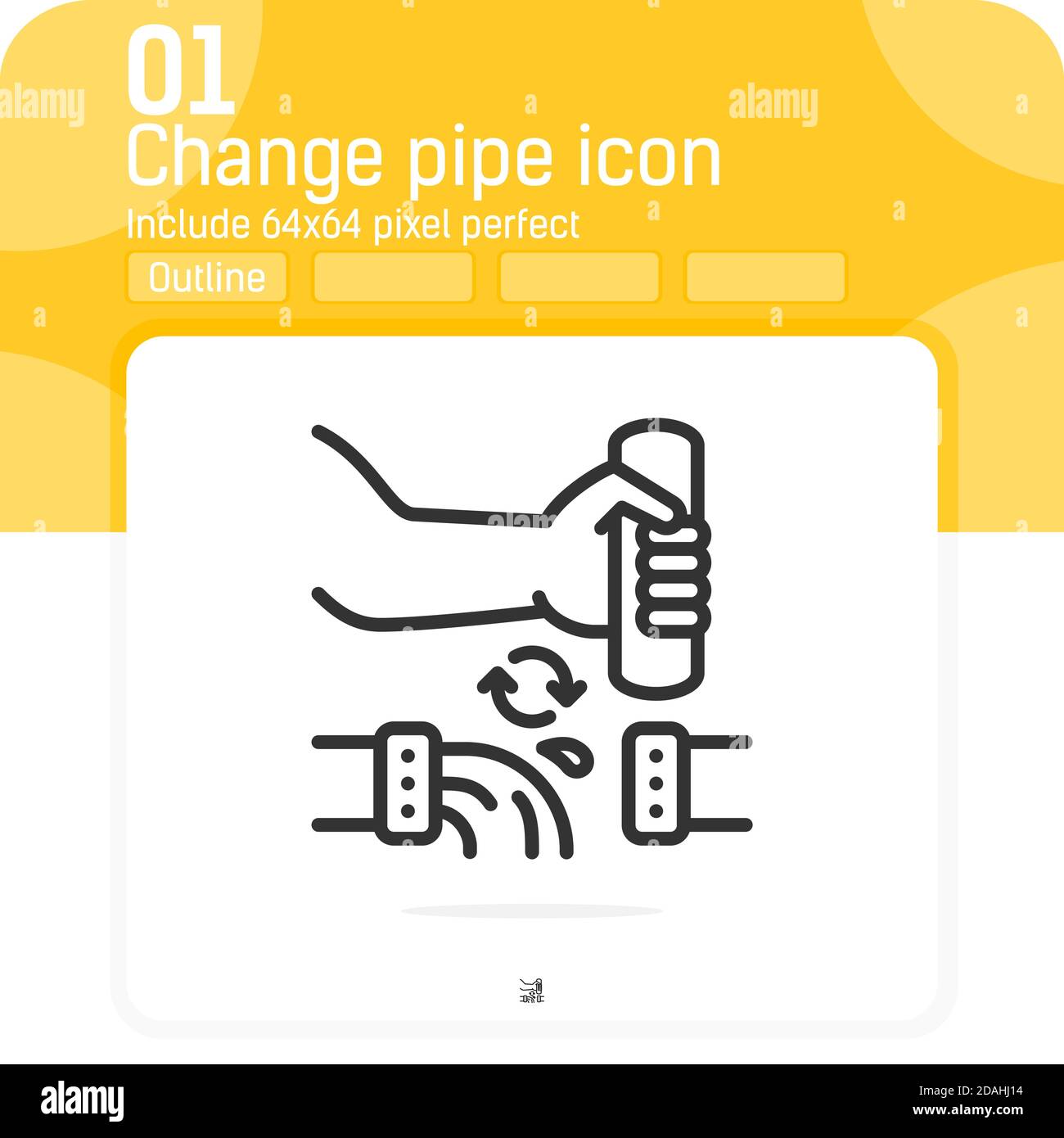 Man ändern Pipe Symbol mit Umriss Stil isoliert auf weißem Hintergrund. Vektordarstellung Linie Kontur Zeichen Symbol Symbol für Web, ui, ux, Industrie Stock Vektor