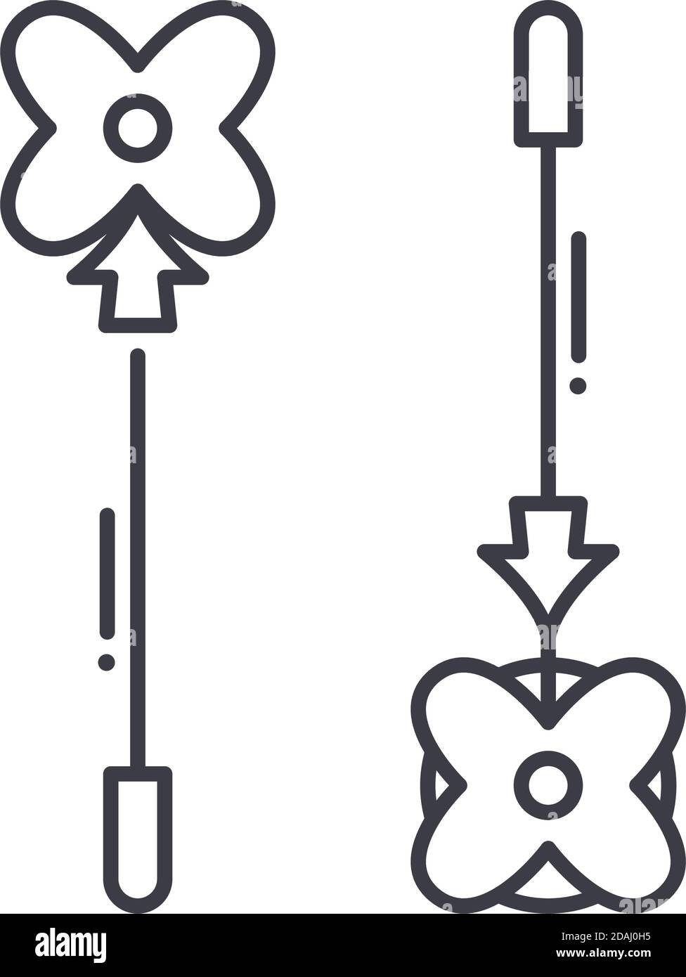 Brosche Symbol, lineare isolierte Illustration, dünne Linie Vektor, Web-Design-Zeichen, Kontur Konzept Symbol mit editierbaren Strich auf weißem Hintergrund. Stock Vektor