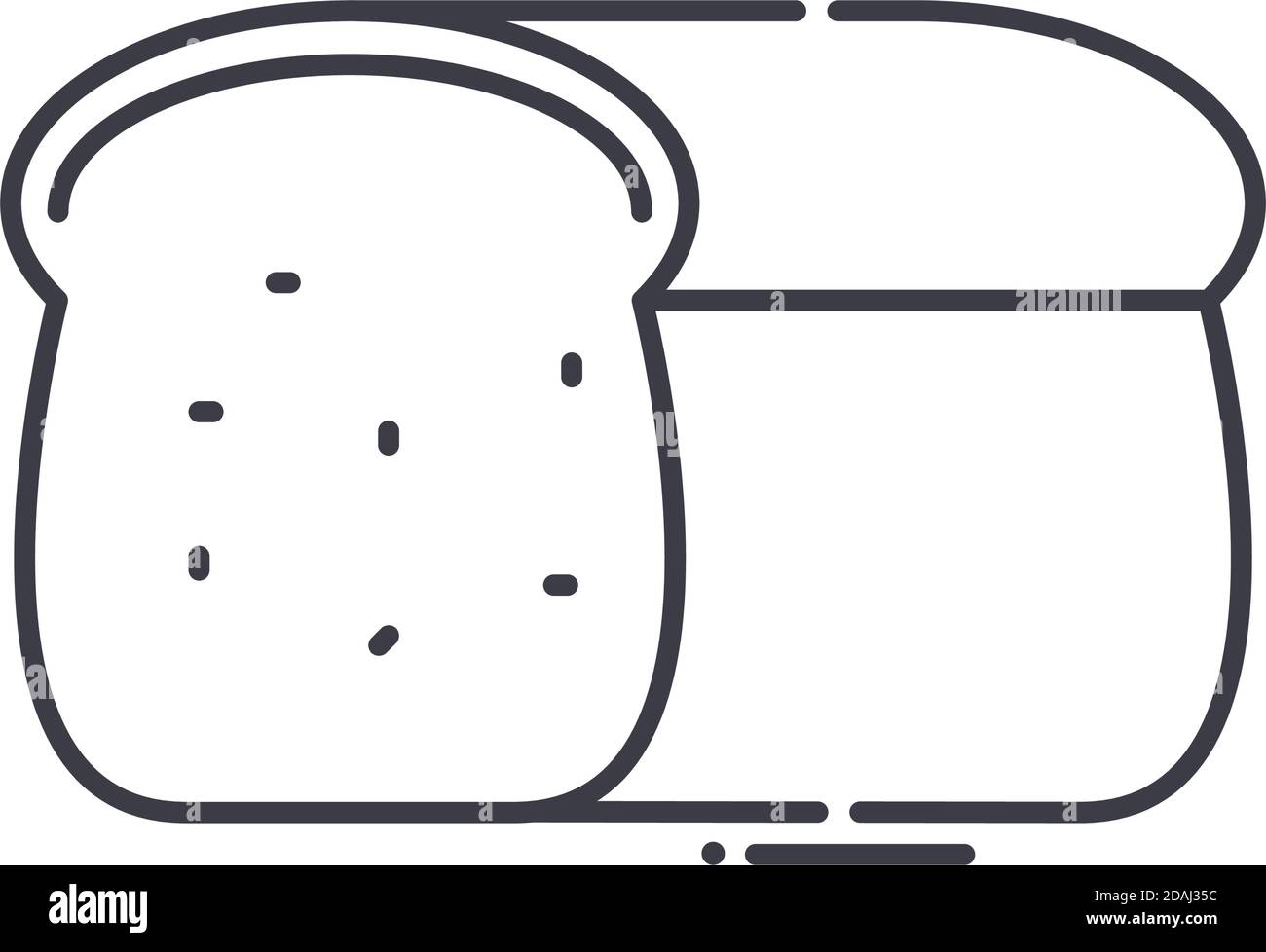 Brot-Symbol, lineare isolierte Illustration, dünne Linie Vektor, Web-Design-Zeichen, Kontur Konzept Symbol mit editierbaren Kontur auf weißem Hintergrund. Stock Vektor
