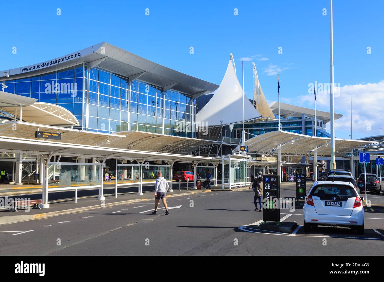 Das internationale Terminal am Flughafen Auckland, Auckland, Neuseeland Stockfoto