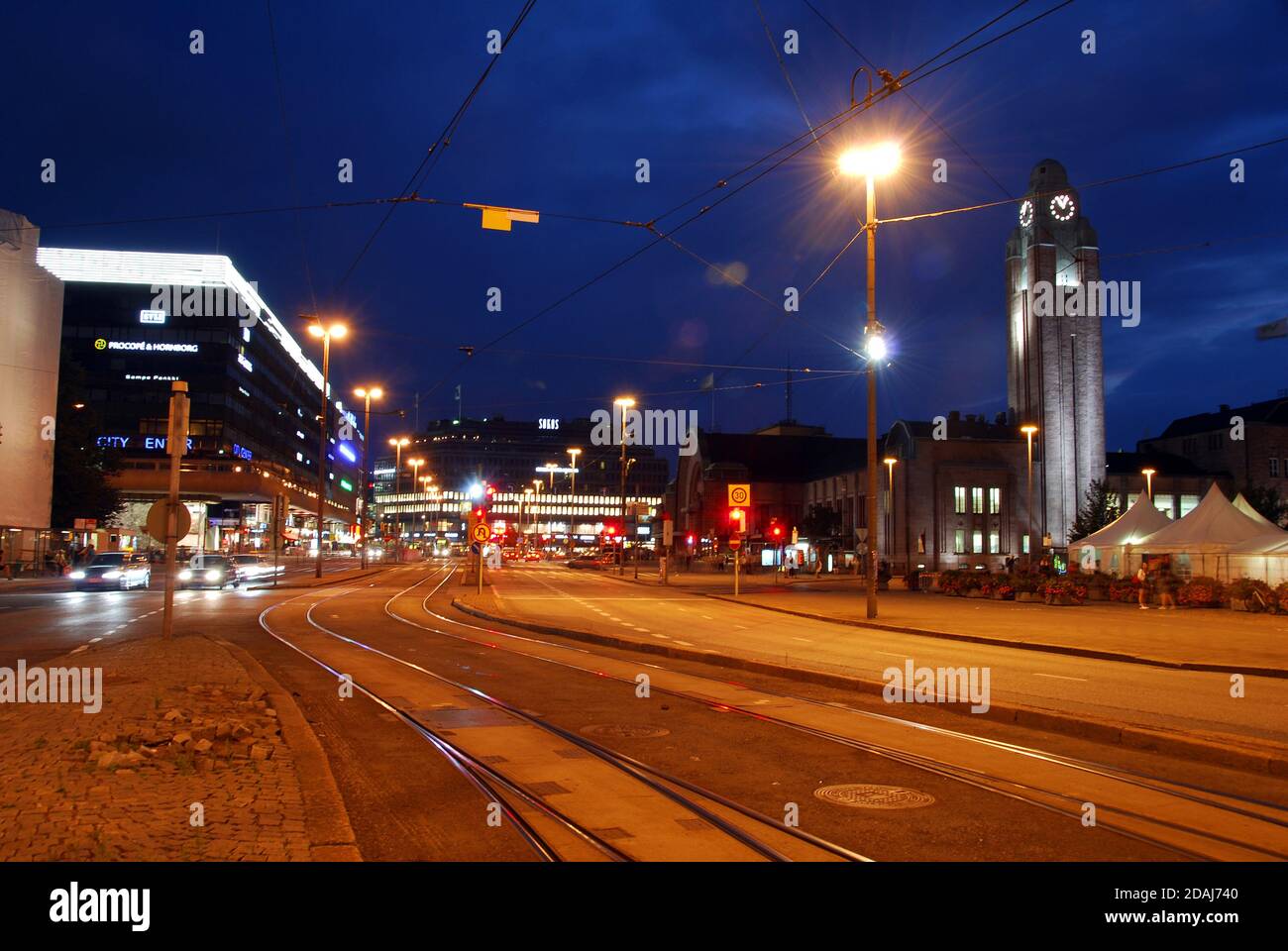 Finnland Helsinki Nachtaufnahmen Stockfoto