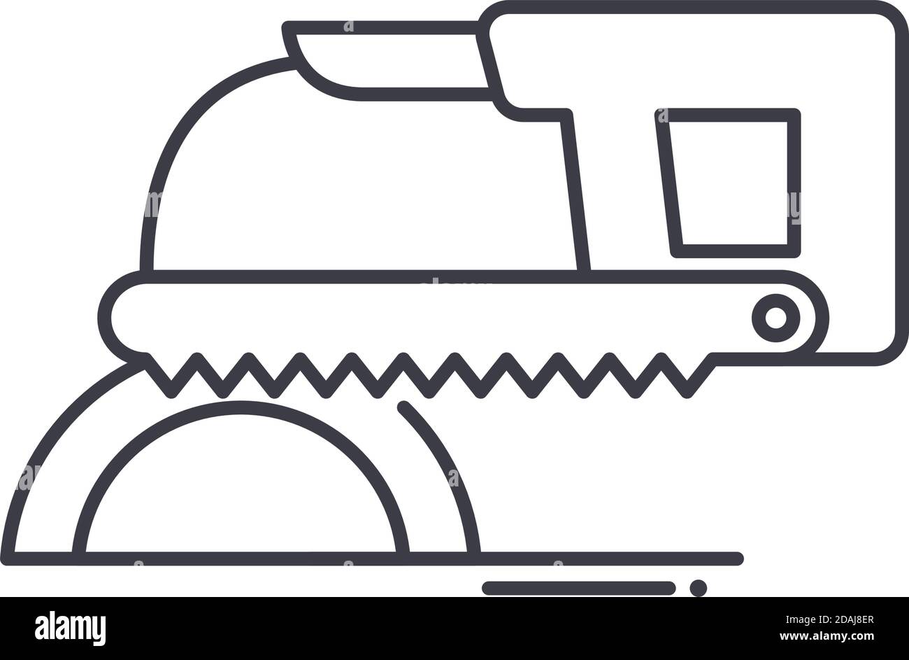 Bogensäge Symbol, lineare isolierte Illustration, dünne Linie Vektor, Web-Design-Zeichen, Kontur Konzept Symbol mit editierbaren Strich auf weißem Hintergrund. Stock Vektor