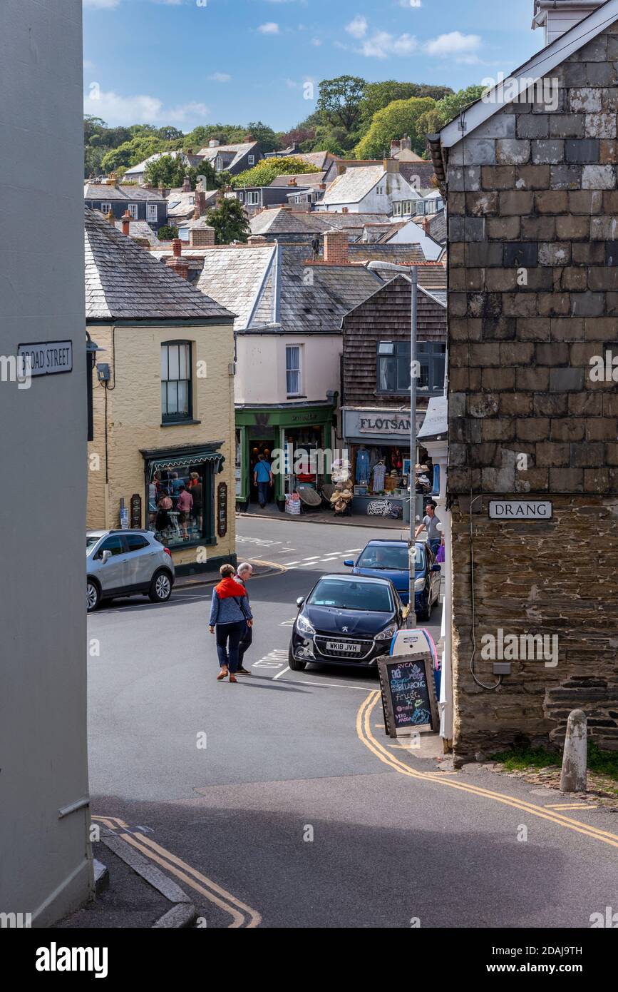 Enge Straßen in Padstow, Cornwall, Großbritannien Stockfoto