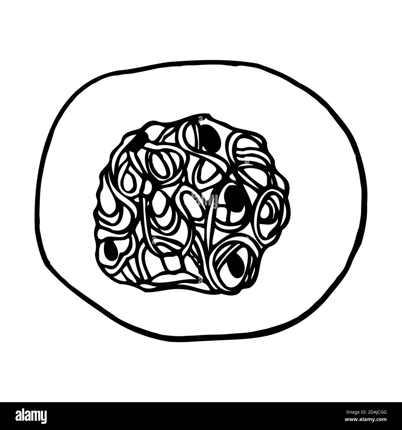 Spaghetti traditionelle italienische Küche. Handgezeichneter Skizzenstil. Vektorgrafik isoliert auf weißem Hintergrund für Restaurant-Menü und Paket-Design, Stock Vektor