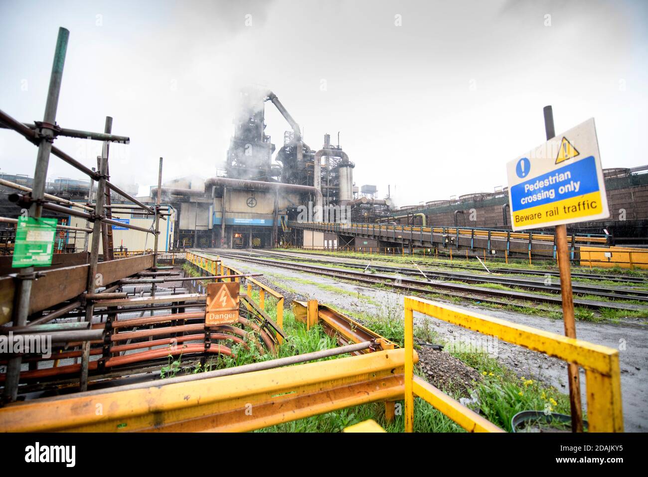 Die Tata Stahlwerke in Port Talbot, South Wales - Hochofen 4 Stockfoto