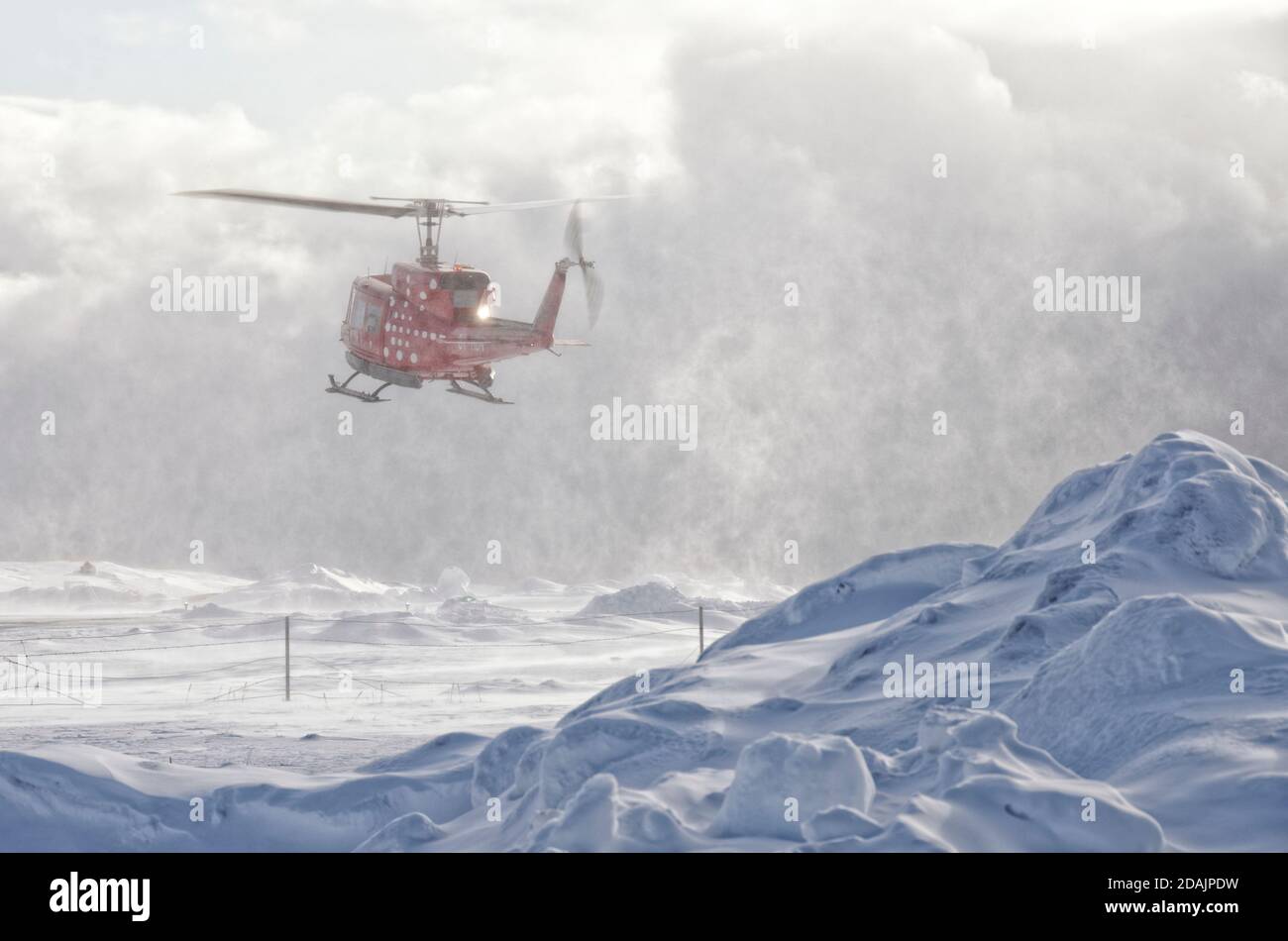 Hubschrauber im Winter Stockfoto