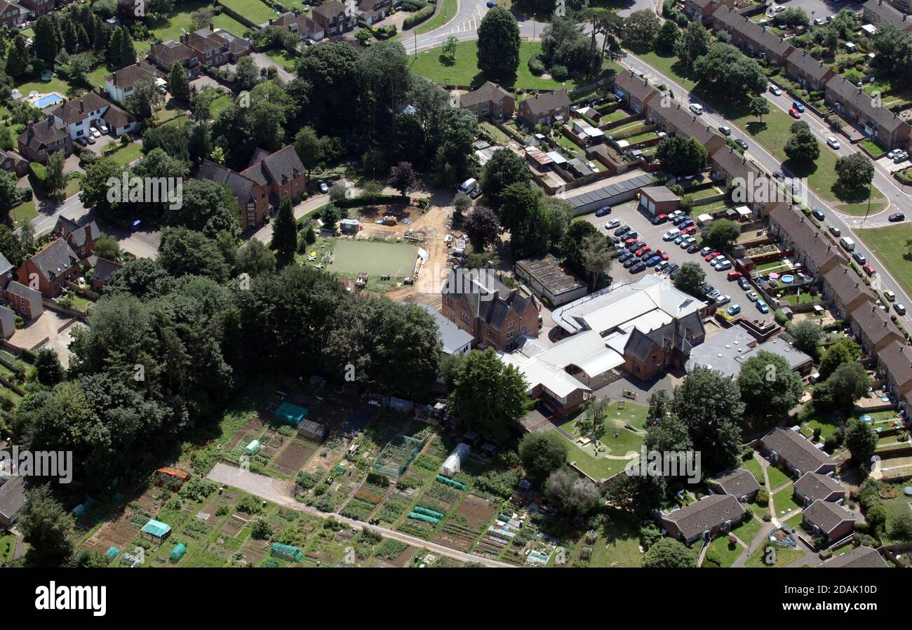 Luftaufnahme der Frank Wise School, Banbury, Oxfordshire Stockfoto