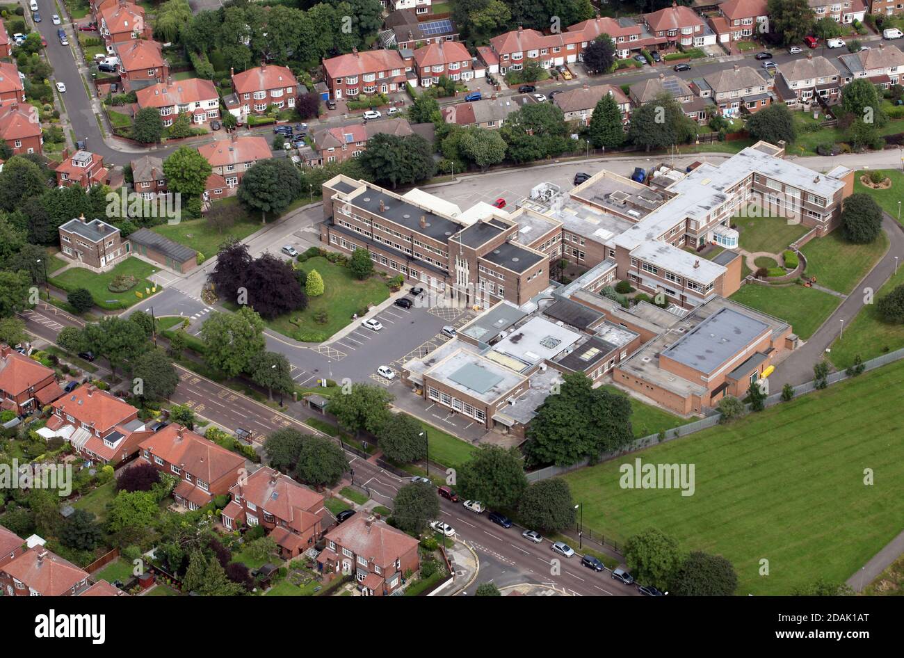 Luftaufnahme von Sunderland Eye Infirmary, Augenklinik Stockfoto