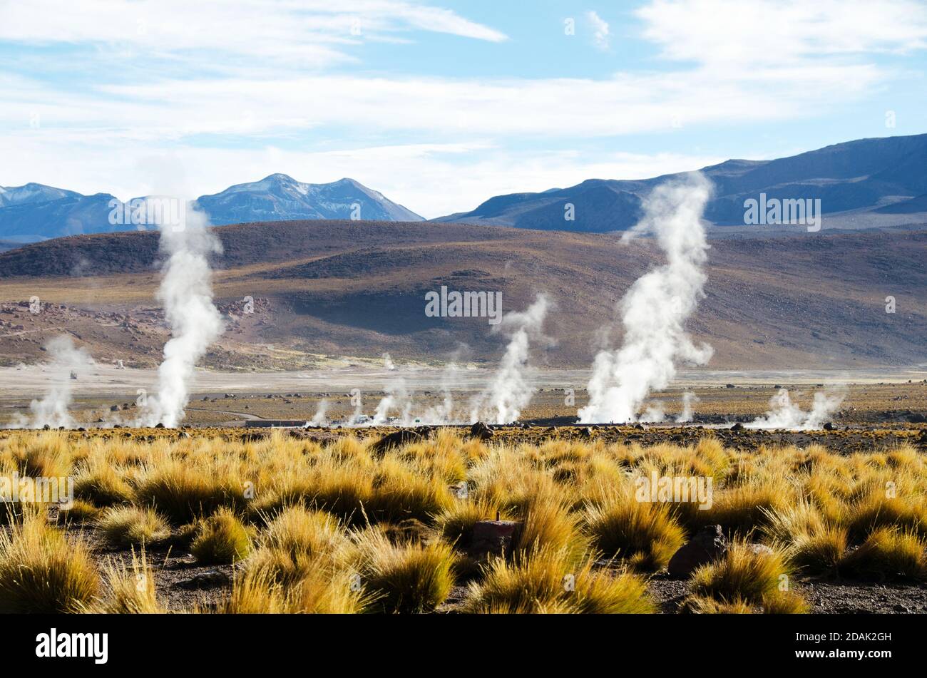 Wunderschöne Landschaften von den Altiplanos bei san pedro de atacama Stockfoto