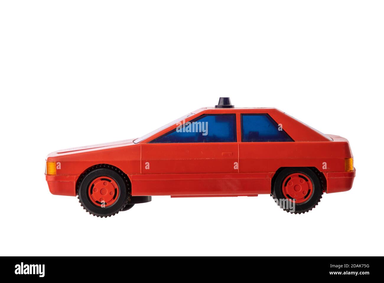 Vintage Sport Spielzeug Auto isoliert auf weißem Hintergrund Stockfoto