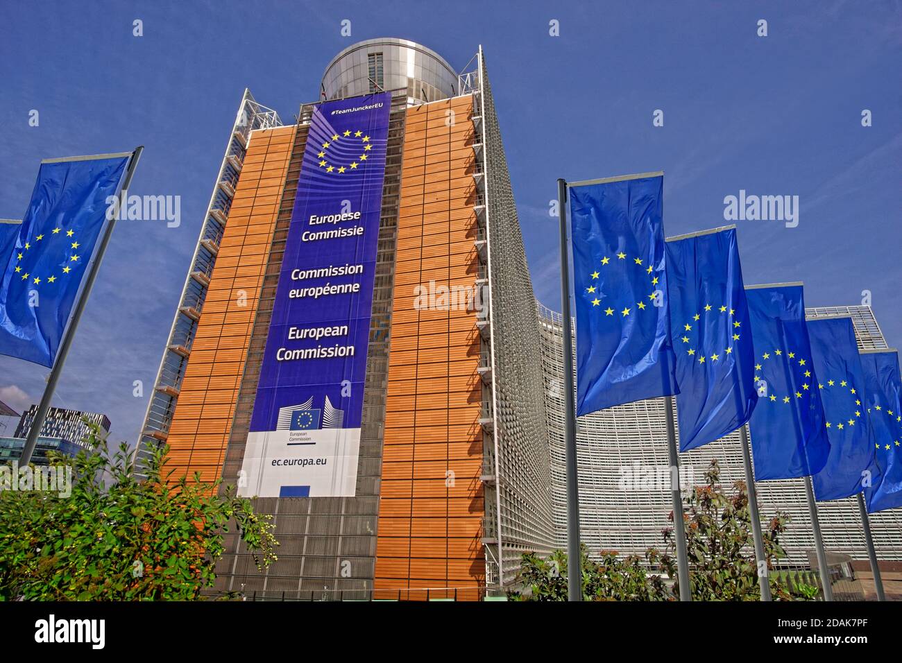 Das Berlaymont-Gebäude, dem Sitz der Europäischen Kommission in Brüssel. Belgien. Stockfoto
