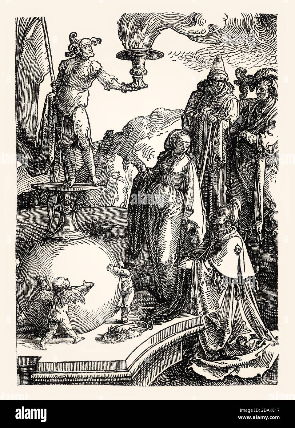 Solomons Götzendienst, 16. Jahrhundert, von Lucas van Leyrlen, Faksimile des 19. Jahrhunderts Stockfoto
