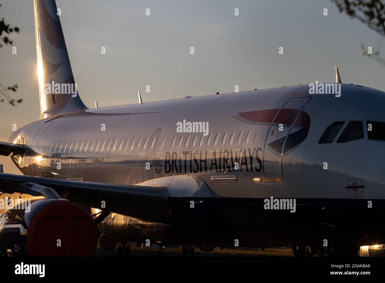 Geerdete British Airways-Flugzeuge am Bournemouth International Airport Stockfoto