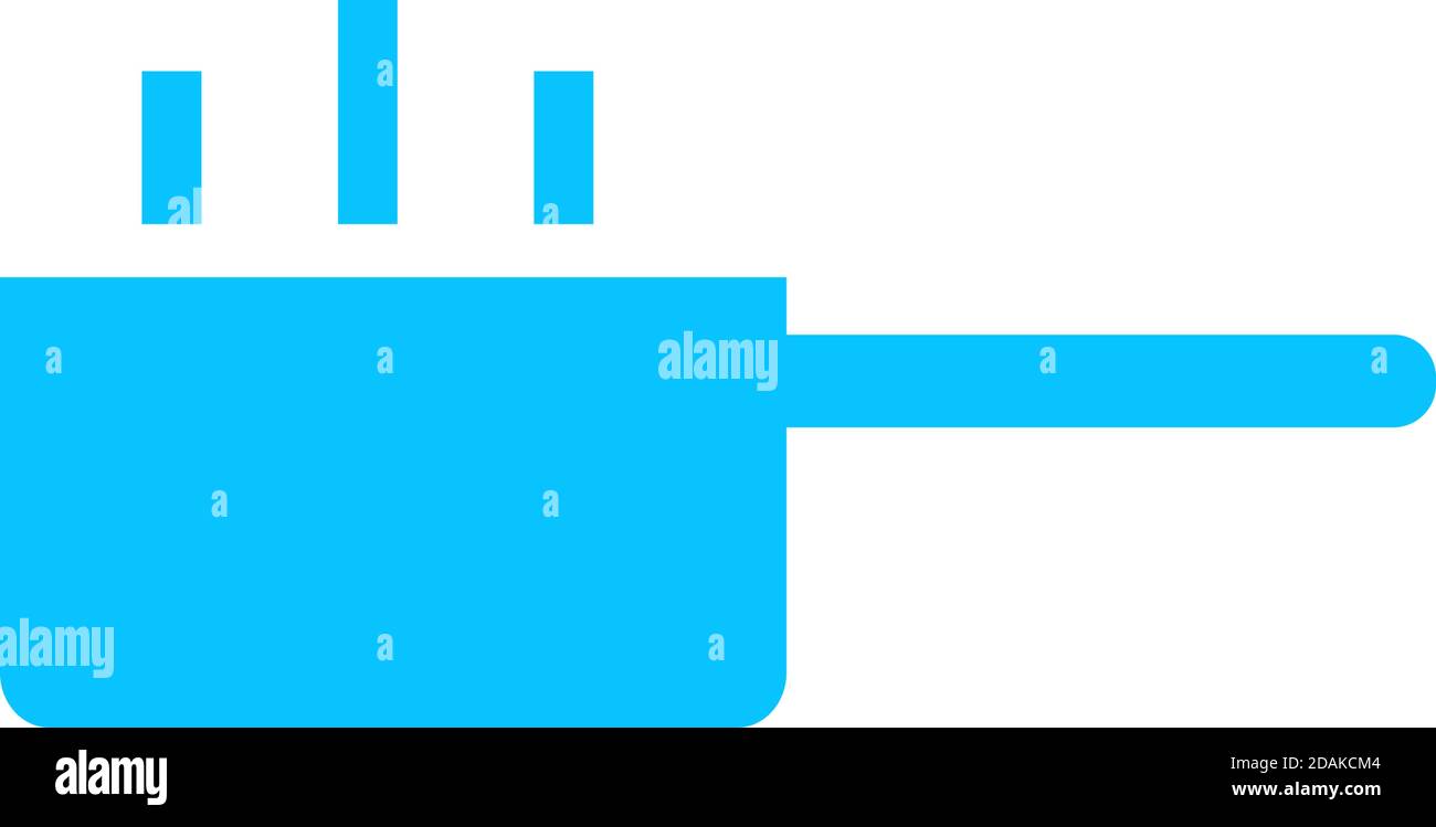 Heißer Kochtopf Symbol flach. Blaues Piktogramm auf weißem Hintergrund. Symbol für Vektorgrafik Stock Vektor