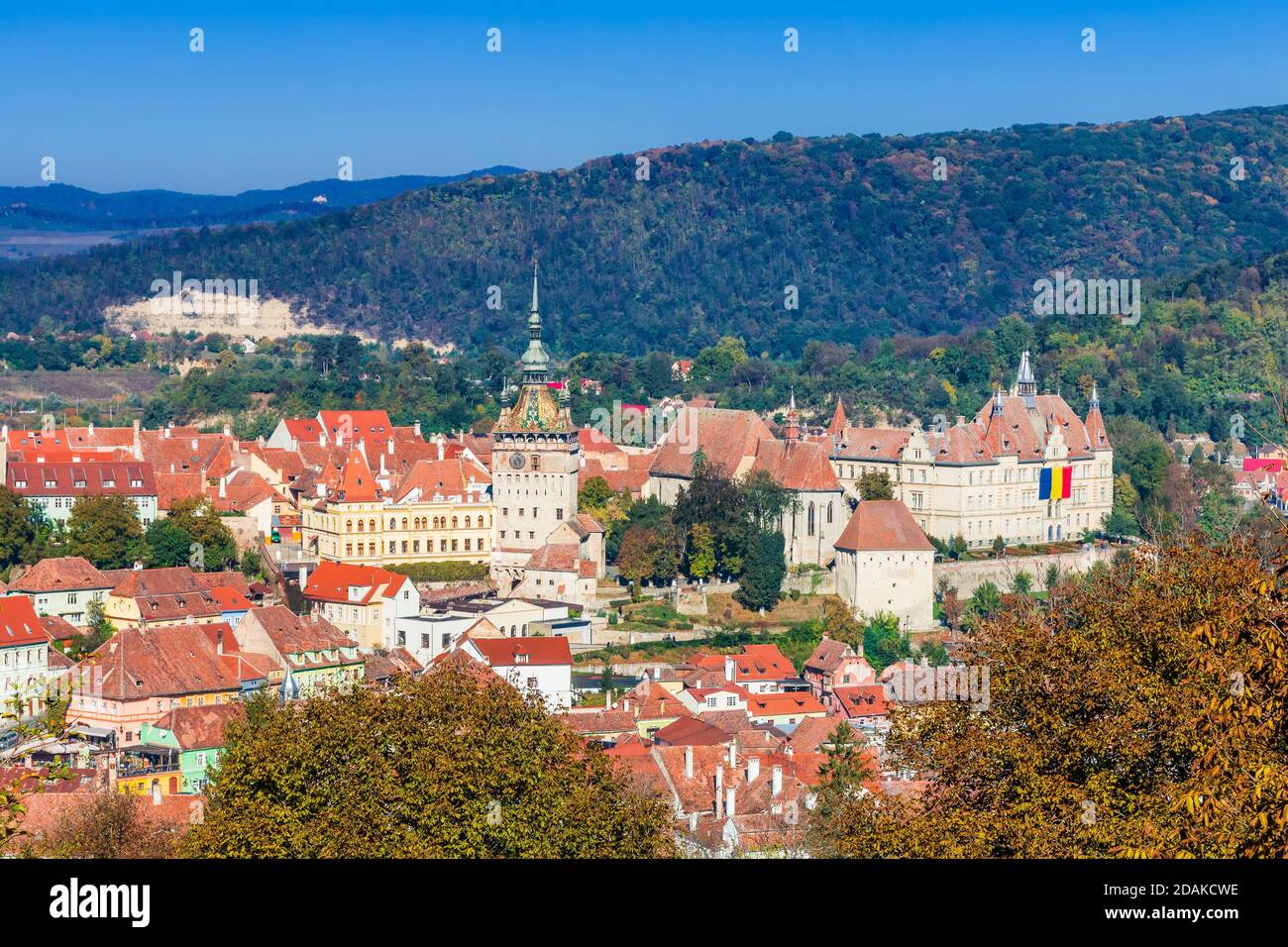 Sighisoara, Rumänien. Sighisoara mit der historischen Stadt Siebenbürgen, Rumänien. Stockfoto