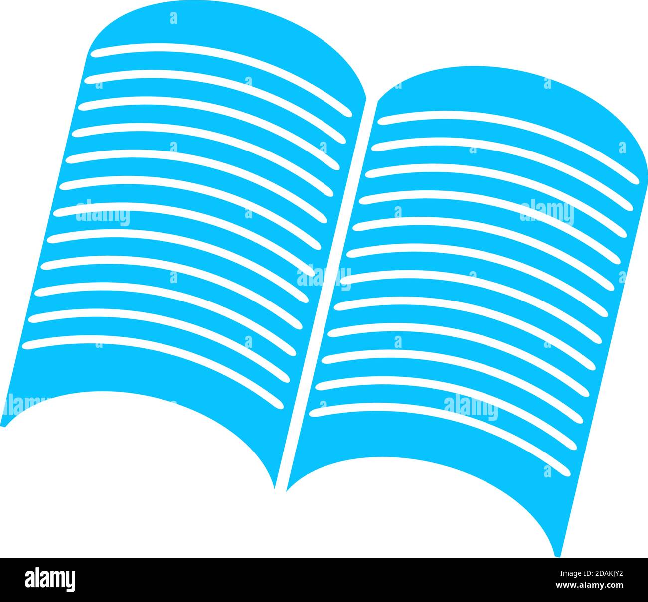 Zeitung öffnen Icon flach. Blaues Piktogramm auf weißem Hintergrund. Symbol für Vektorgrafik Stock Vektor