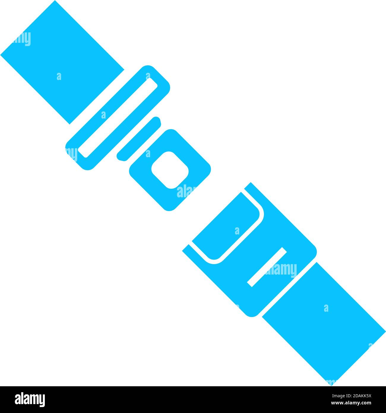 Symbol für Sicherheitsgurt flach. Blaues Piktogramm auf weißem Hintergrund. Symbol für Vektorgrafik Stock Vektor