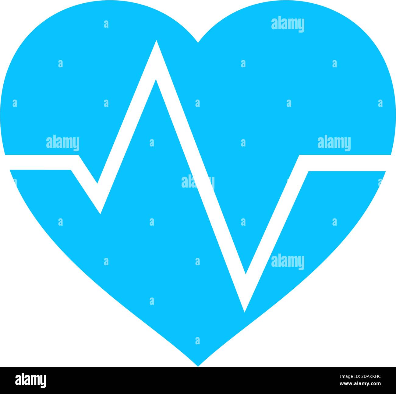 EKG-Symbol flach. Blaues Piktogramm auf weißem Hintergrund. Symbol für Vektorgrafik Stock Vektor