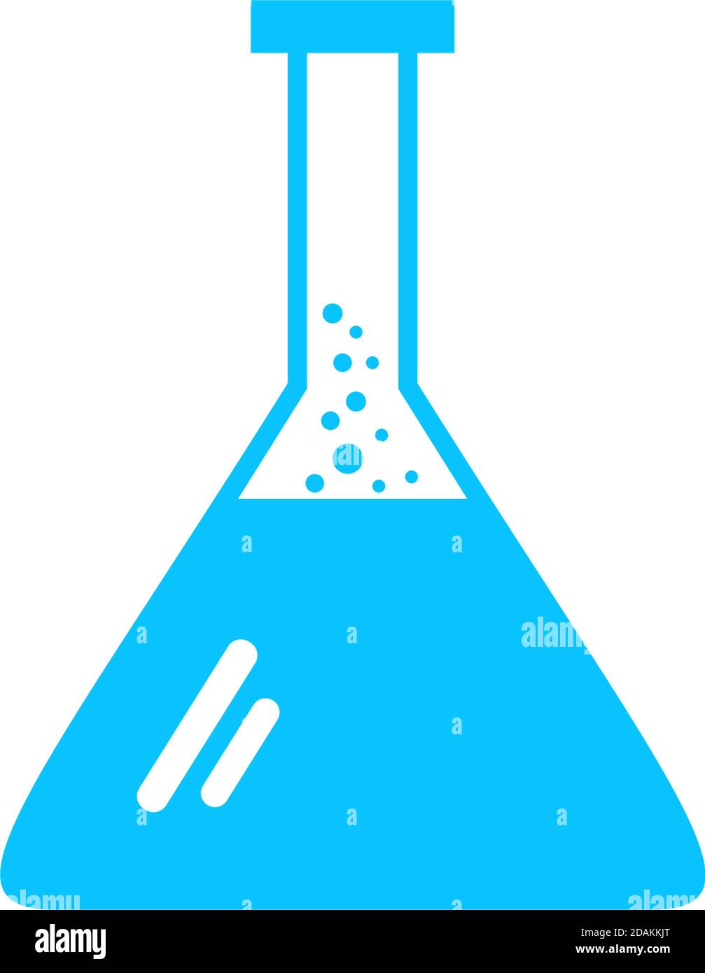 Symbol für Reagenzglas flach. Blaues Piktogramm auf weißem Hintergrund. Symbol für Vektorgrafik Stock Vektor