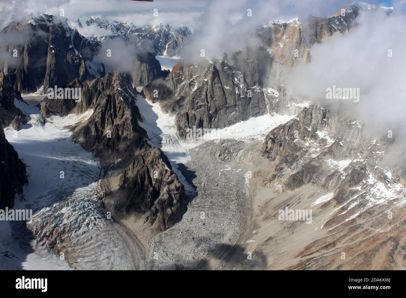 Fantastische Berglandschaft mit Gletscher im Denali Nationalpark, Alaska Stockfoto