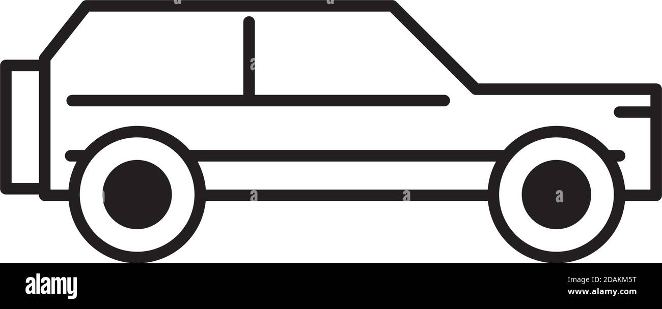 suv Auto Seitenansicht, Linie Symbol isoliert auf weißem Hintergrund Vektor-Illustration Stock Vektor