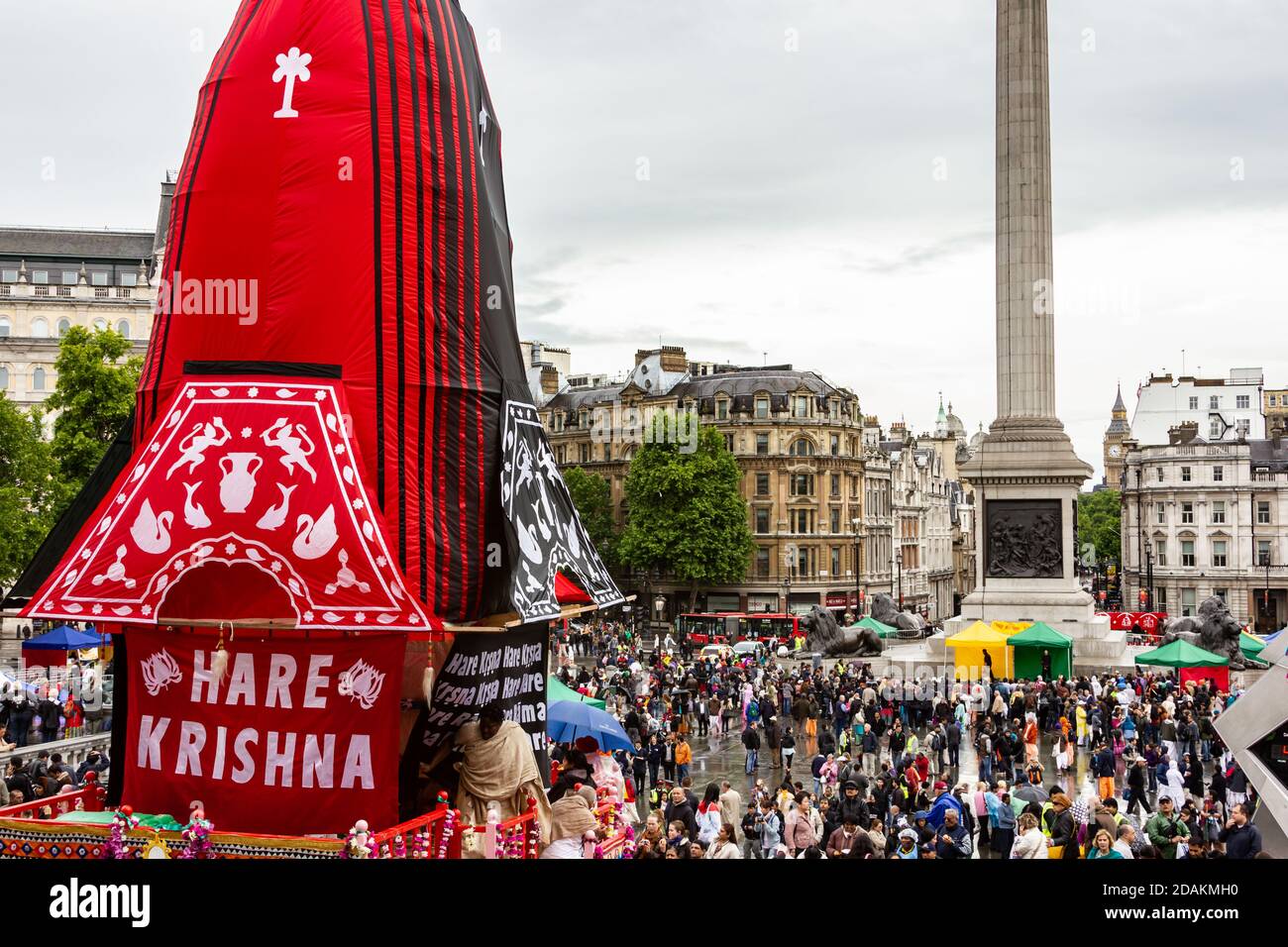 Ratha Yastra Festival organisiert von Hare Krishna Anhänger, Trafalgar Square London Stockfoto