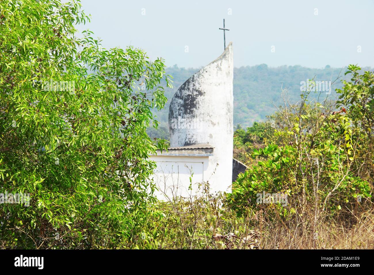 Unsere Liebe Frau Vom Rosenkranz Kirche. Christlicher Tempel in Mandrem. Nord-Goa, Indien Stockfoto