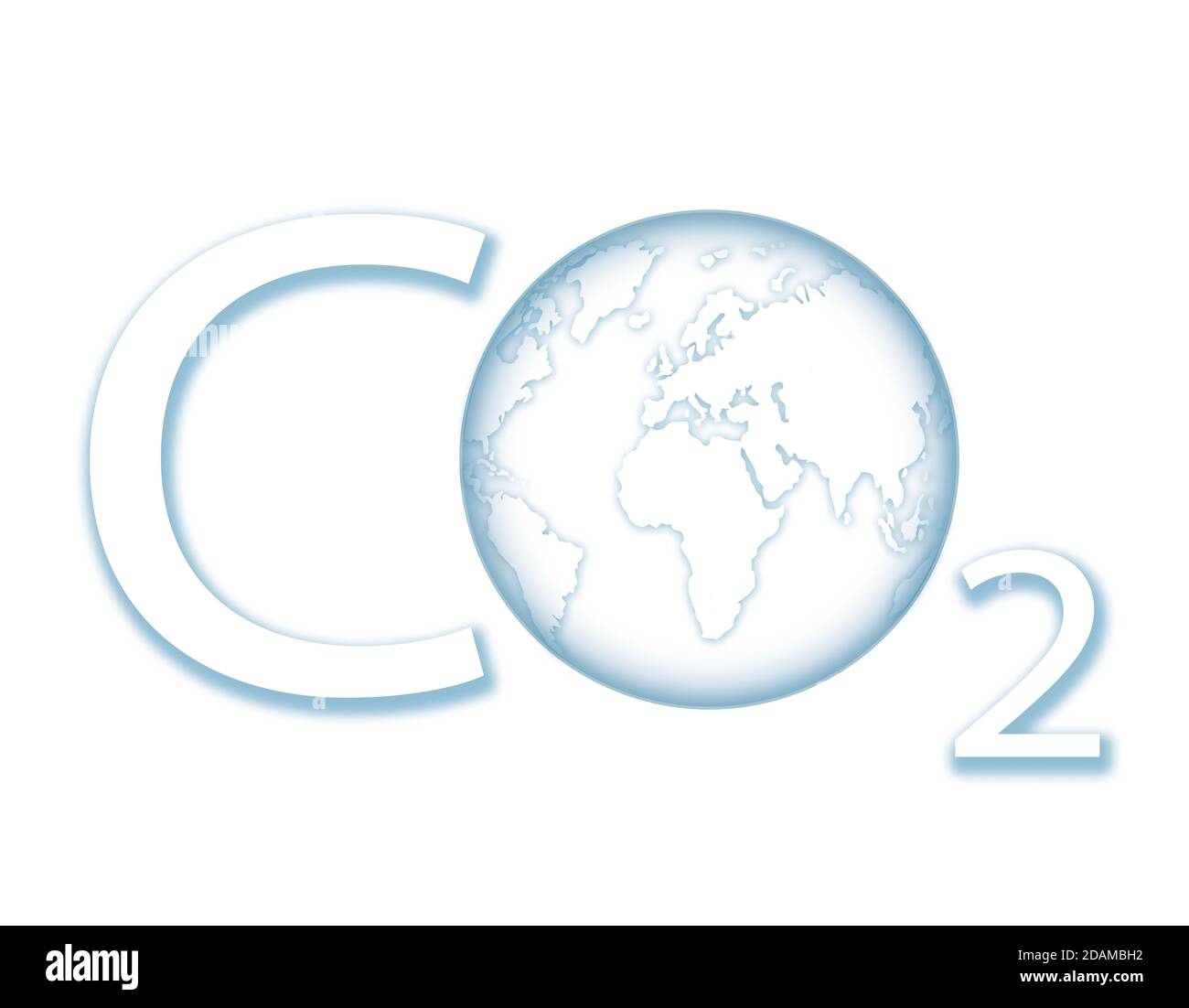 Kohlendioxid mit Erde, Abbildung. Stockfoto