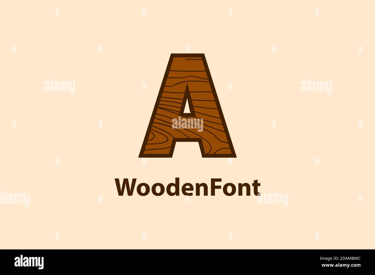 Abstrakter Buchstabe EIN Logo mit Holzmaserung Texturdesign Konzept. Modernes und kreatives Logo Design. Stock Vektor