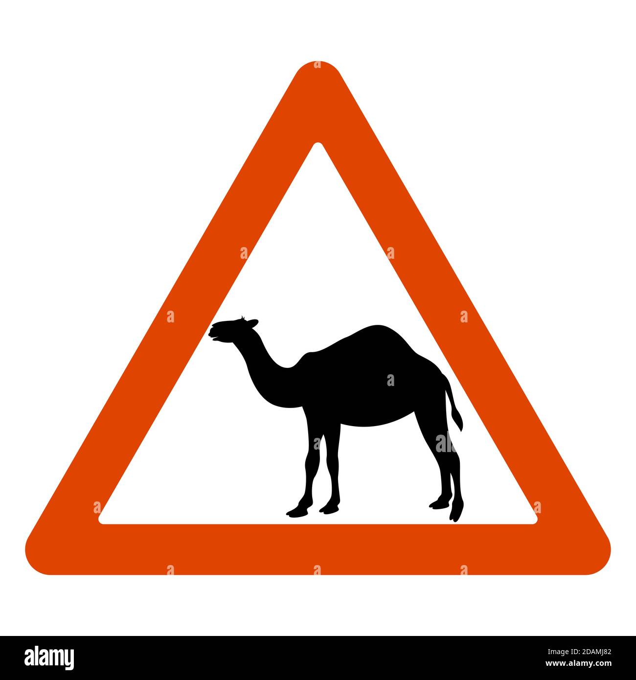 Straßenschild, Kamel über die Straße, Vektor-Illustration Stockfoto