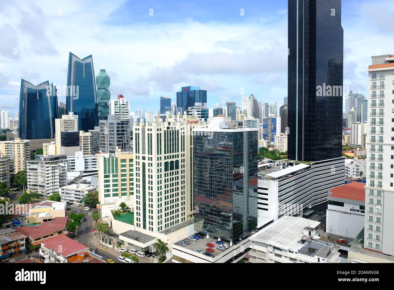 Panama City - Blick vom Hyatt auf die Skyline der Stadt auf dem Dach Platz Panama City Stockfoto