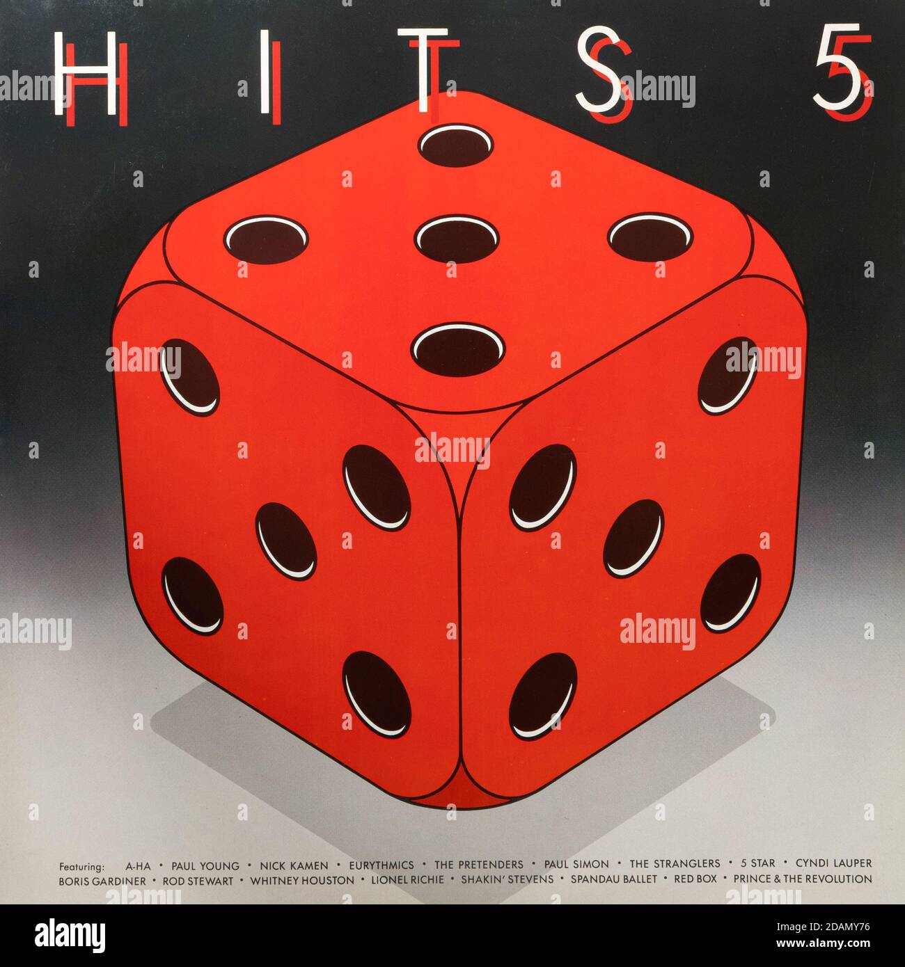 Hits 5, Vinyl LP Pop Compilation Album Cover Stockfoto Hits 5, Vinyl LP Pop Compilation Album Cover Stockfoto